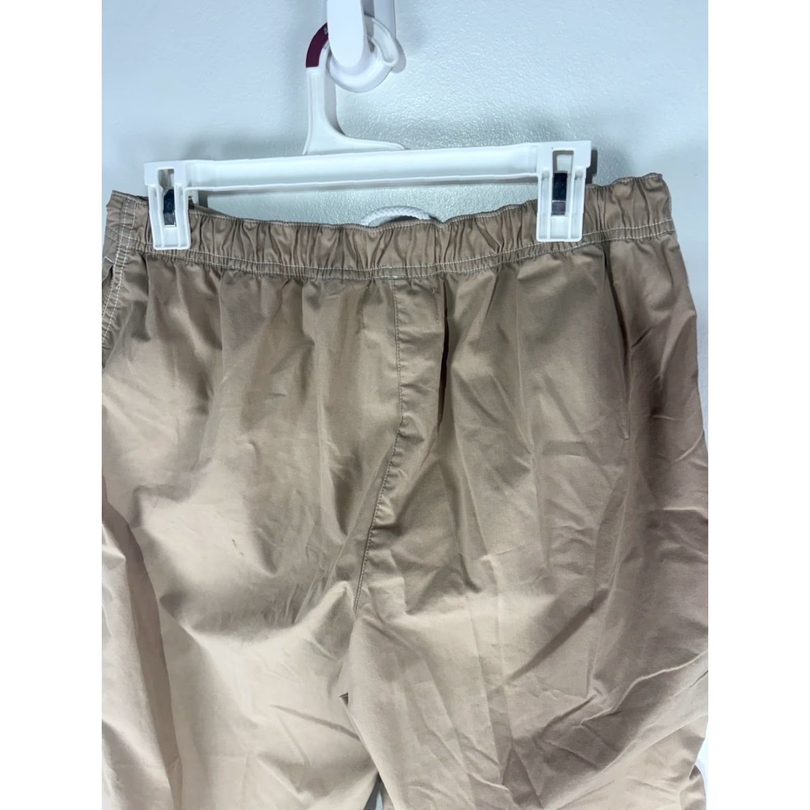 Vintage Fuda Cropped Pants Womens M Tan Wide-Leg Lightweight Drawstring Waist/Legs Modern City Beach 90s? Size 32" / US 10 / IT 46 - 6 Thumbnail