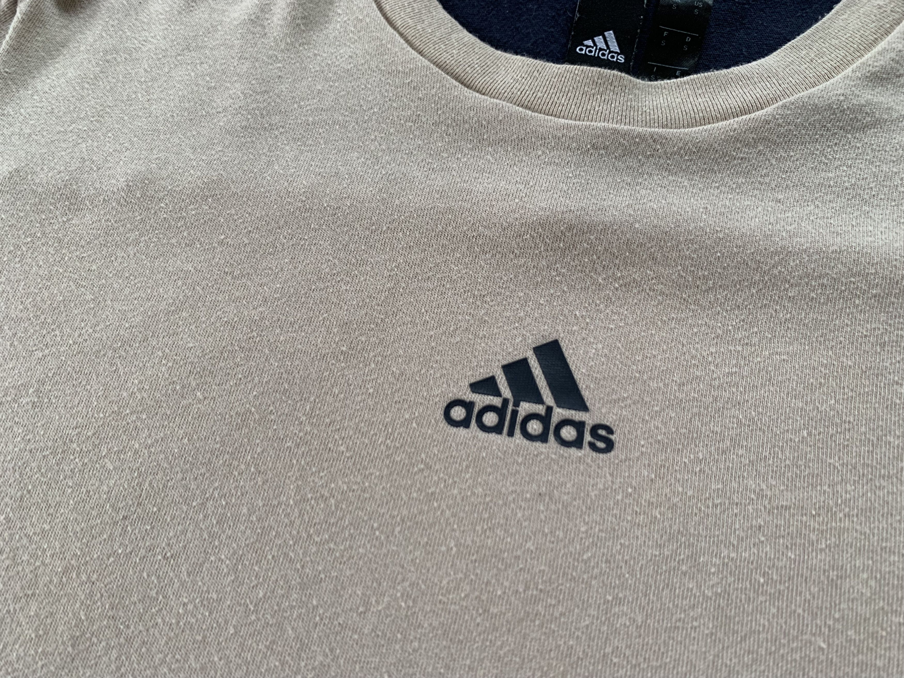 Adidas Adidas Centr Logo Beige Cotton T-Shirt Size US S / EU 44-46 / 1 - 5 Thumbnail