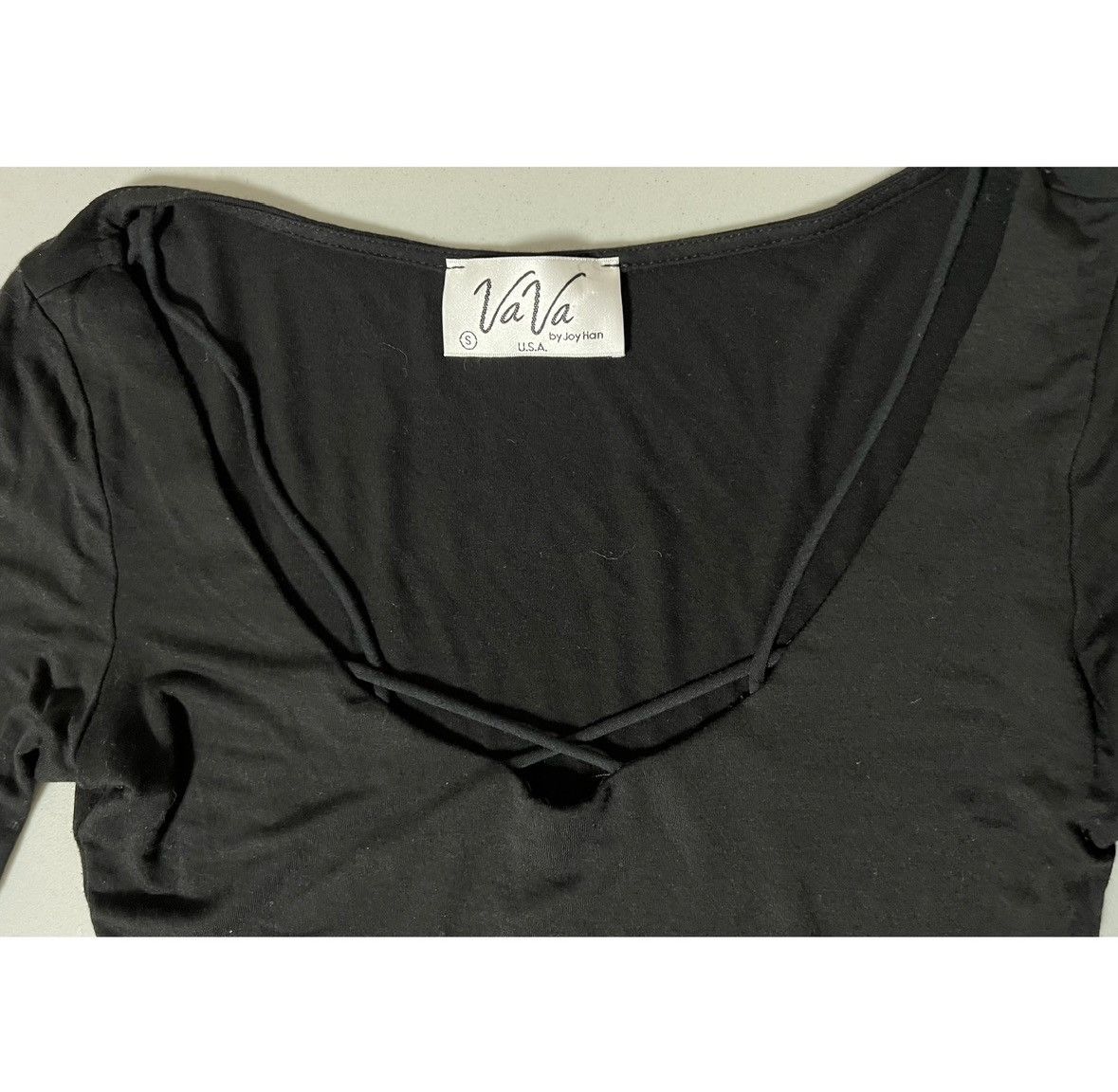 VaVa Black Solid Cut-Out Bell Sleeve Shirt Top Blouse Tee Size S🖤 Size S / US 4 / IT 40 - 7 Thumbnail