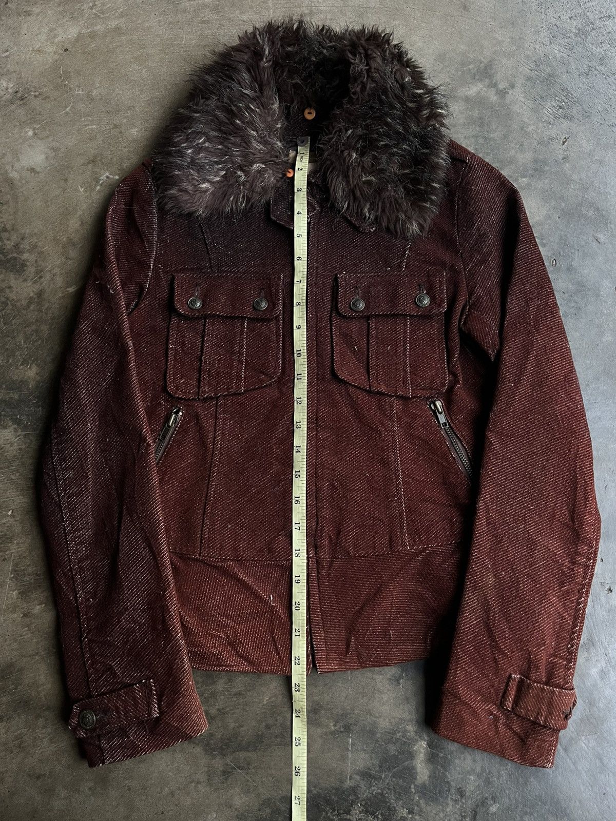 14th Addiction 2000s JAPANESE AMANG FUR JACKET CORDUROY BONDAGE GOTHIC VKEI Size US S / EU 44-46 / 1 - 13 Thumbnail
