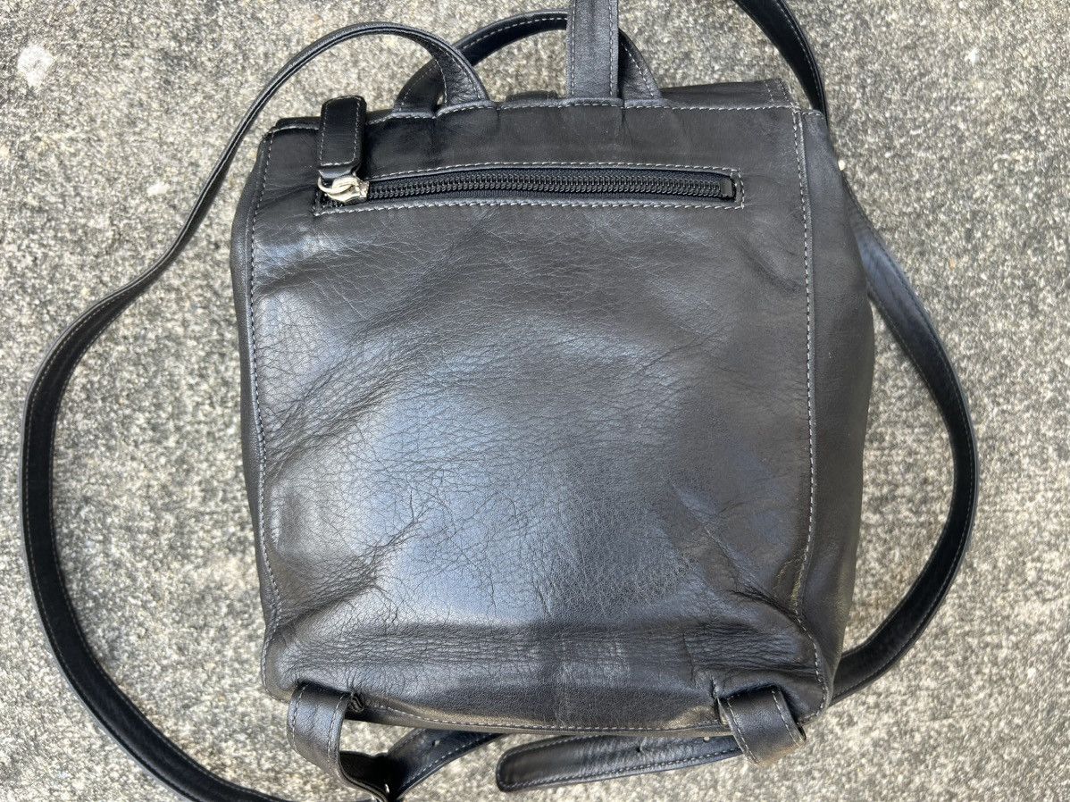 Leather Vintage 80s 90s Norma Kamali Patina Black Leather Backpack Size ONE SIZE - 15 Thumbnail
