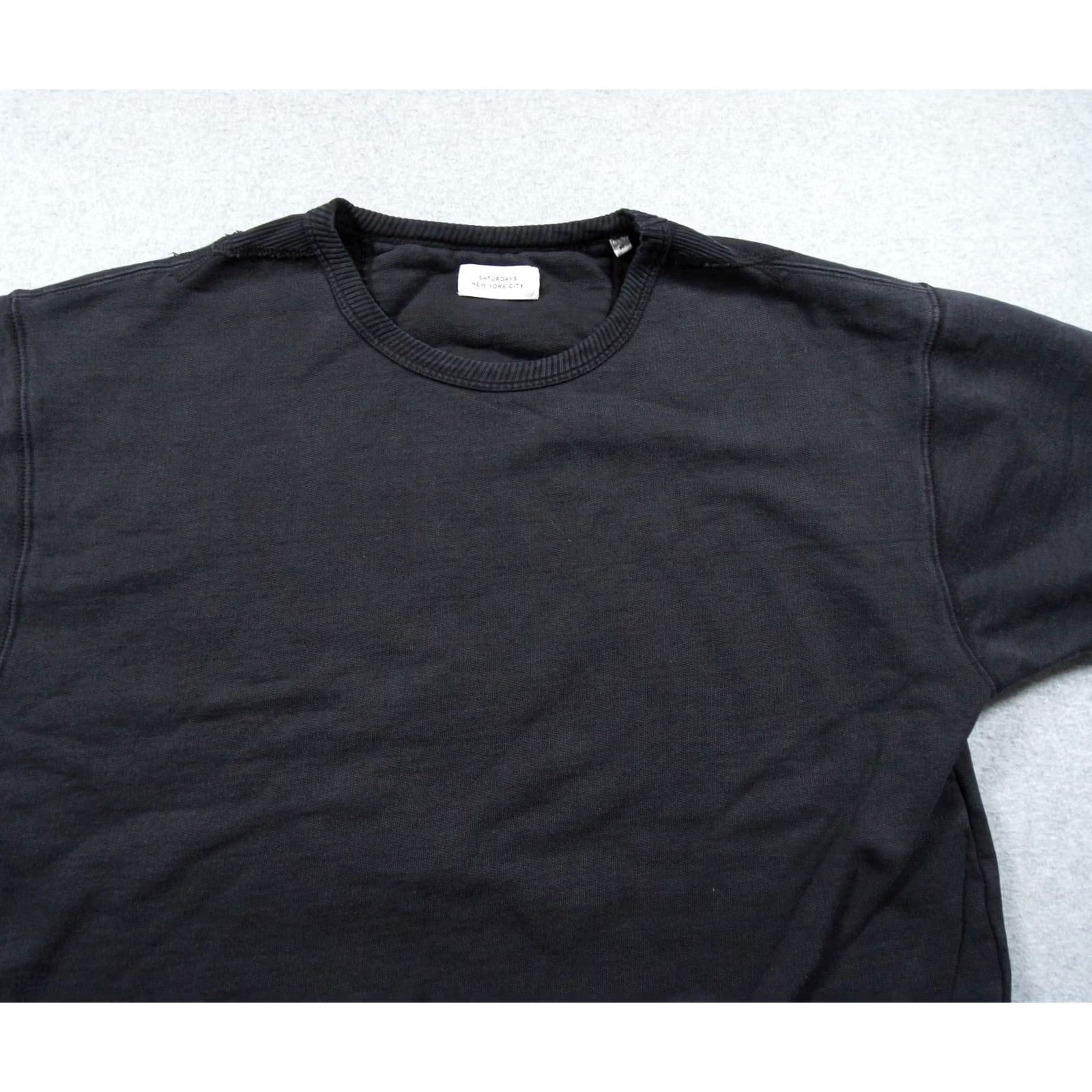 Saturdays NYC Saturdays NYC Sweatshirt Womens Medium Black Crewneck Short Sleeve Crew Neck Pullover Cotton Fleece Logo Regular Modern Casual/Business/Travel Size M / US 6-8 / IT 42-44 - 2 Thumbnail