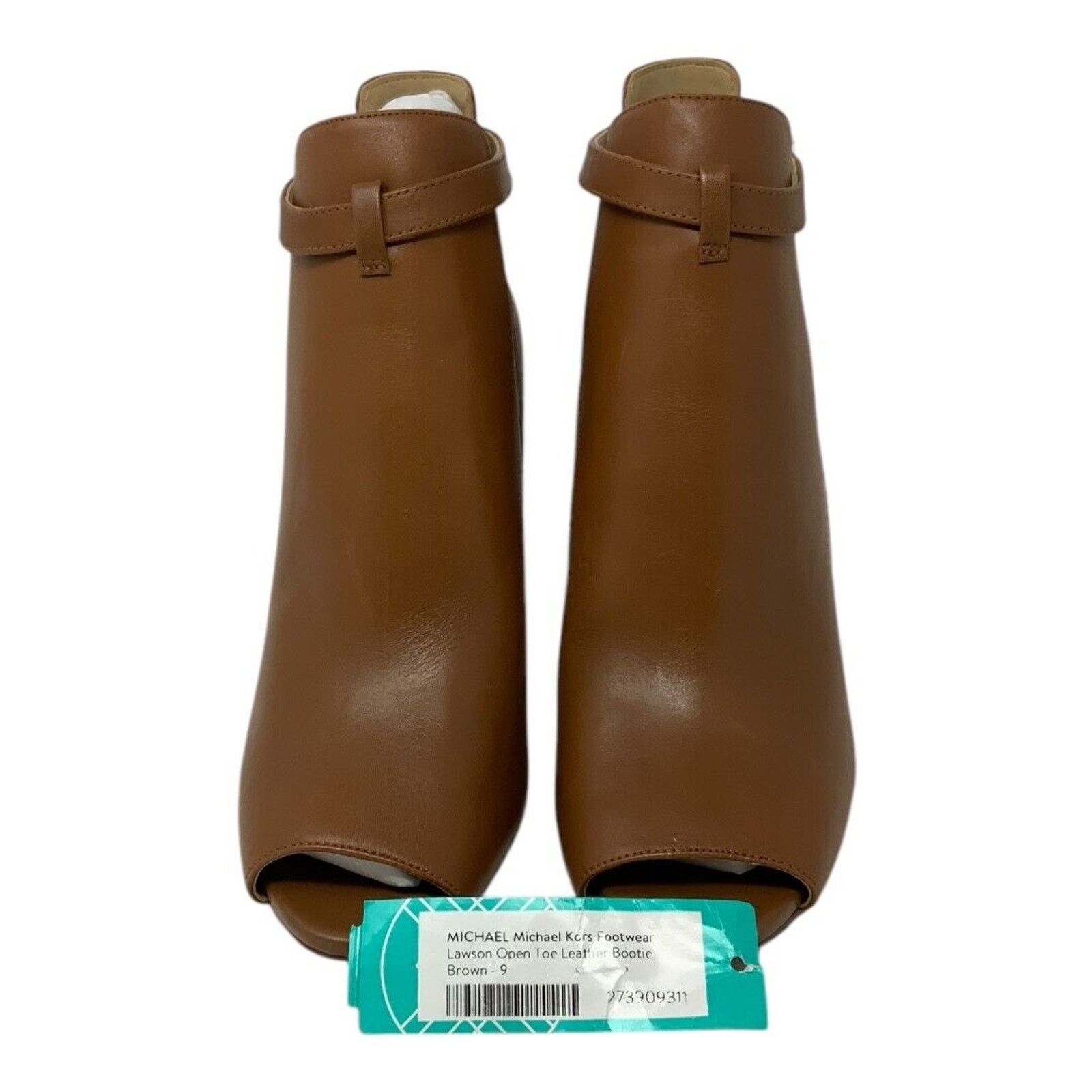 Michael Kors Michael Kors Lawson Open Toe Leather Bootie Tan 9 NWT $175 Size US 9 / IT 39 - 2 Thumbnail