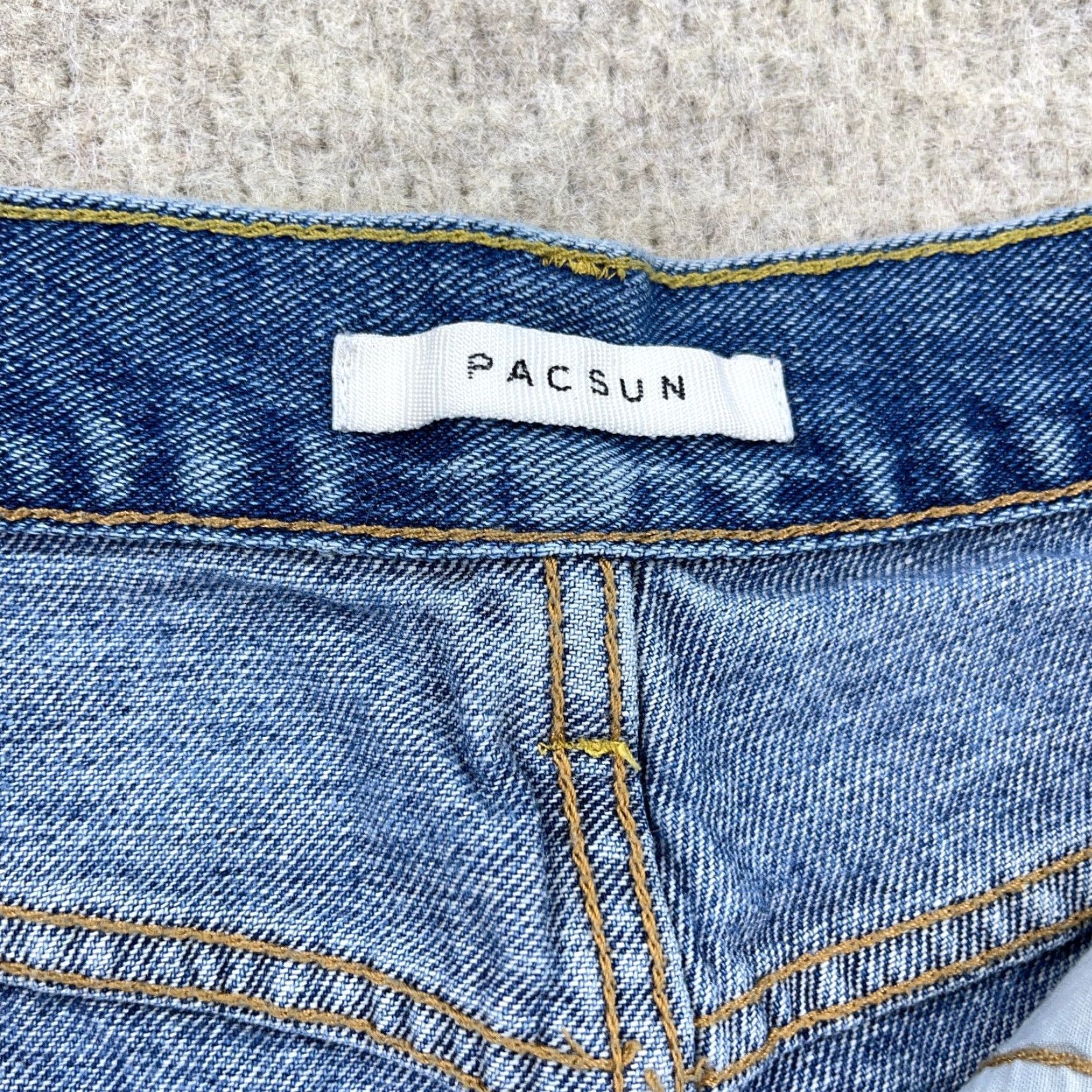 Pacsun Pacsun Shorts Women 28 Ultra High Rise Distressed Jorts Button Fly Denim Blue Size 28" / US 6 / IT 42 - 6 Thumbnail
