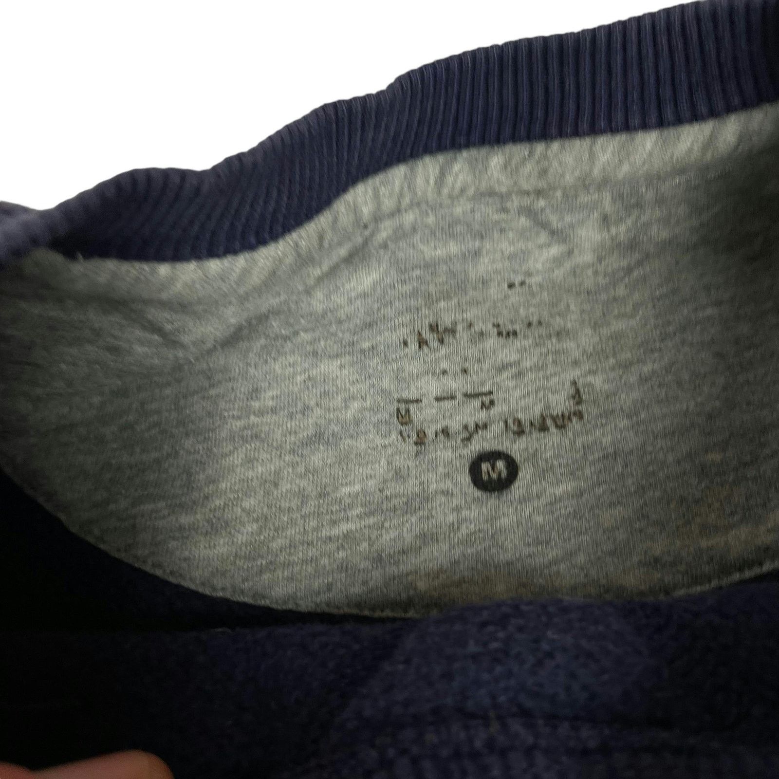 Nike × Vintage Nike Men's Navy Spellout Swoosh Fleece Pullover Sweatshirt Size US XS / EU 42 / 0 - 10 Thumbnail