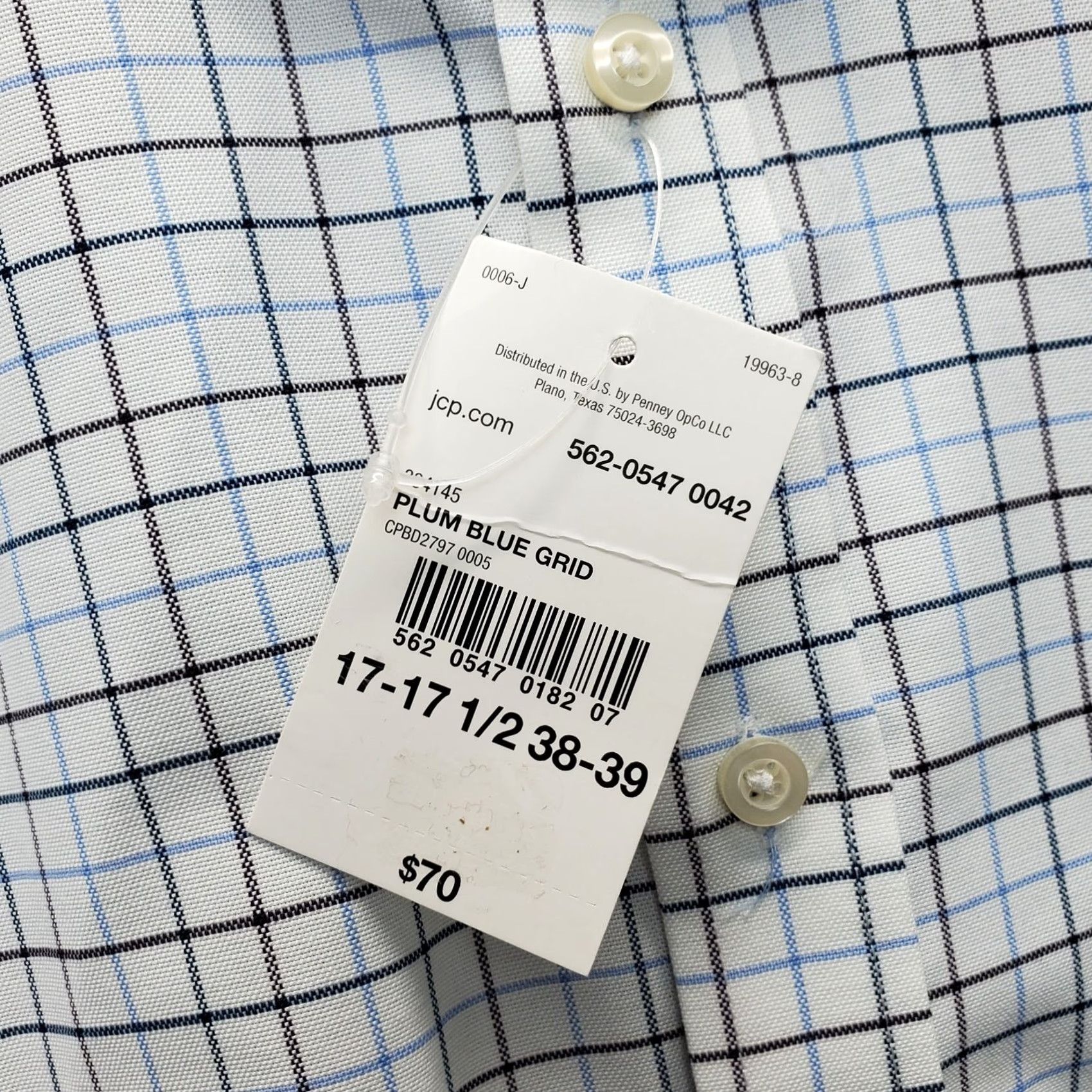 Stafford Stafford Mens Dress Shirt XLT Multi Check Button-Down Collar Regular Fit NWT Men’s Shirt Size 46R - 7 Thumbnail