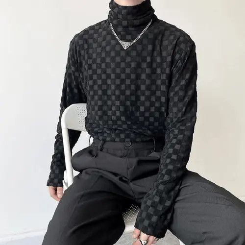 Other Shizuku x Misao Check Pattern Turtle Neck Sweater Size US XL / EU 56 / 4 - 1 Thumbnail