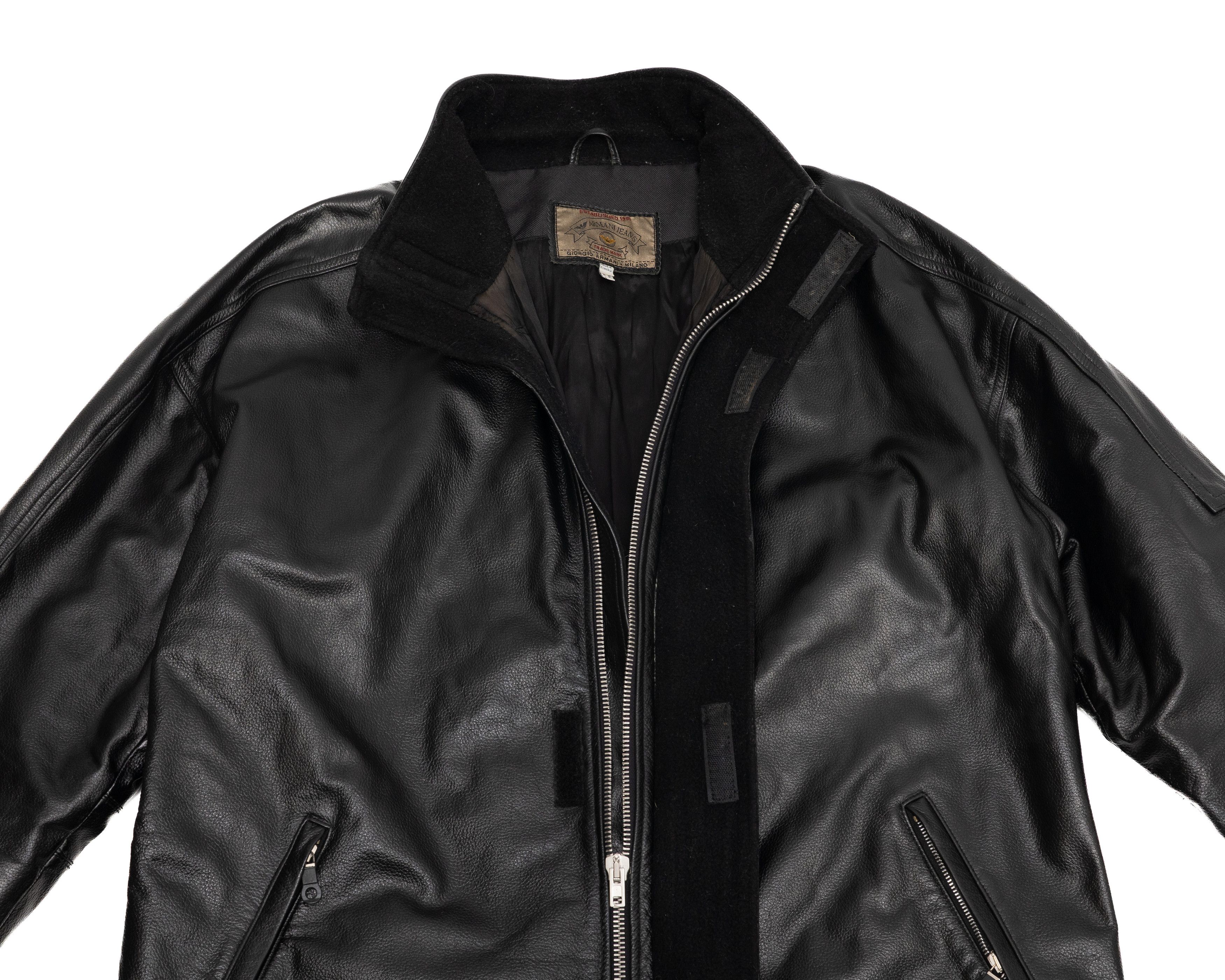 Giorgio Armani *No Tariff* ARMANI JEANS Rare Vintage 90s Leather Parka Size US L / EU 52-54 / 3 - 7 Thumbnail