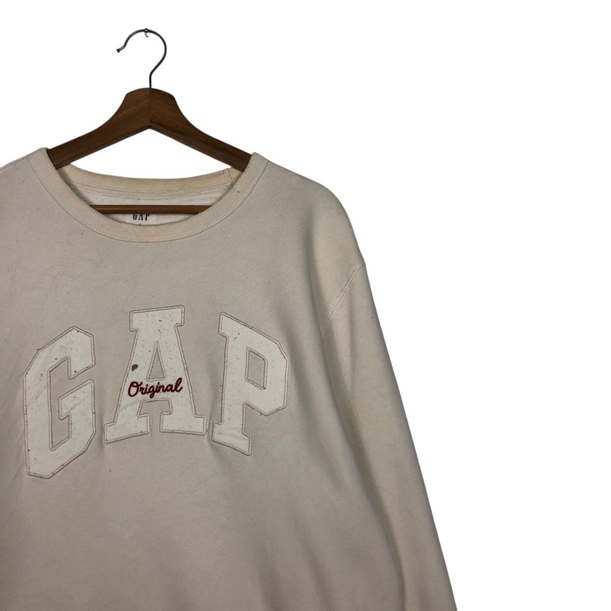 Japanese Brand GAP Original Spellout Crewneck Sweatshirt Cream Beige Size US L / EU 52-54 / 3 - 7 Thumbnail