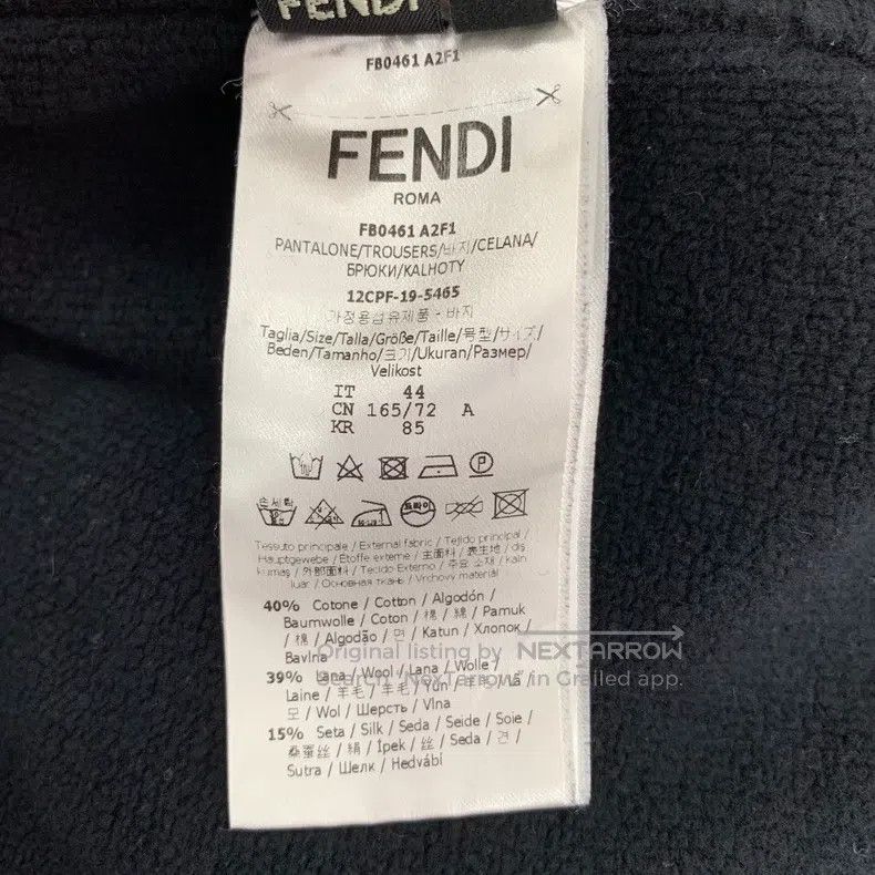 Fendi Fendi Black side logo letter cotton casual pants Size 26" / US 2 / IT 38 - 7 Thumbnail