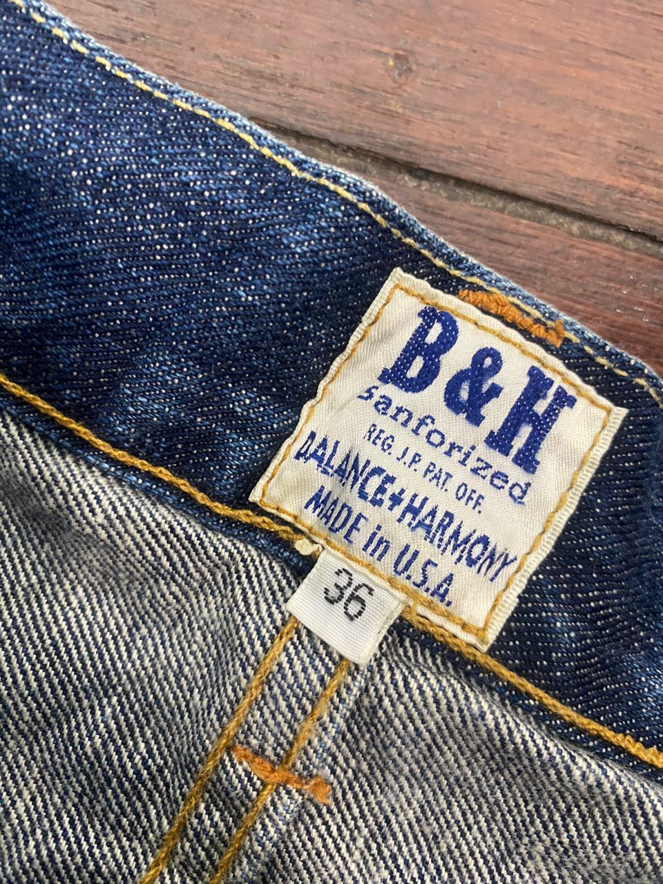 Other Vintage B&H balance &harmony selvedge denim jeans Size US 34 / EU 50 - 8 Thumbnail