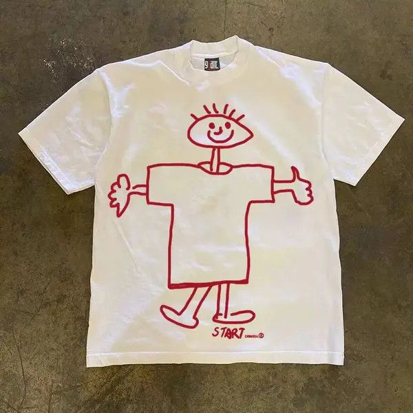 Japanese Brand Mayumi x Yuri White street retro casual boy print t-shirt Size US L / EU 52-54 / 3 - 3 Thumbnail
