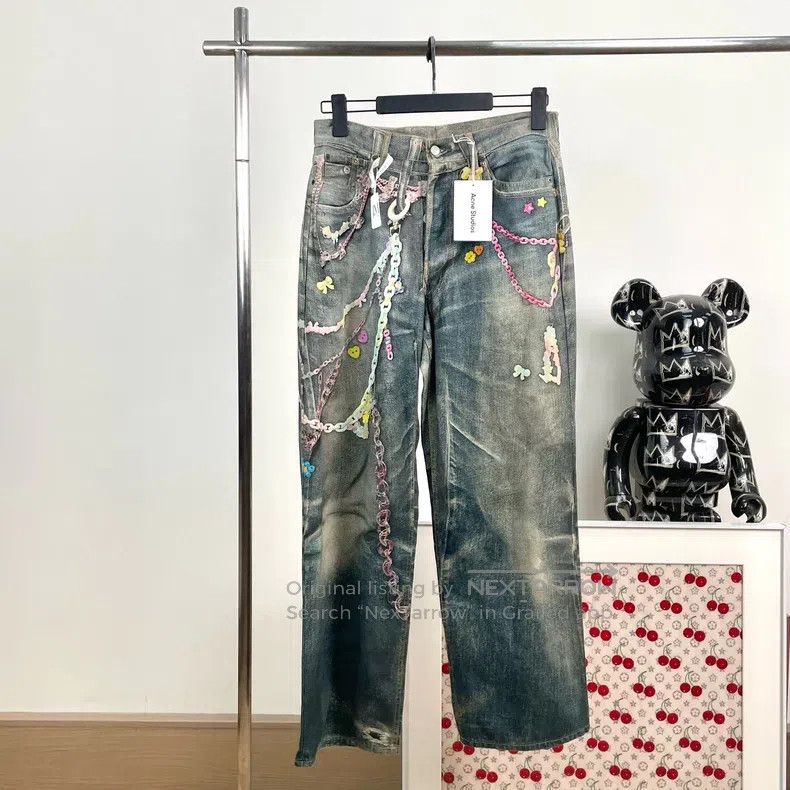Acne Studios Acne Studios Candy Chain 3D Printed Loose Wide-Leg Denim P Size US 32 / EU 48 - 1 Thumbnail