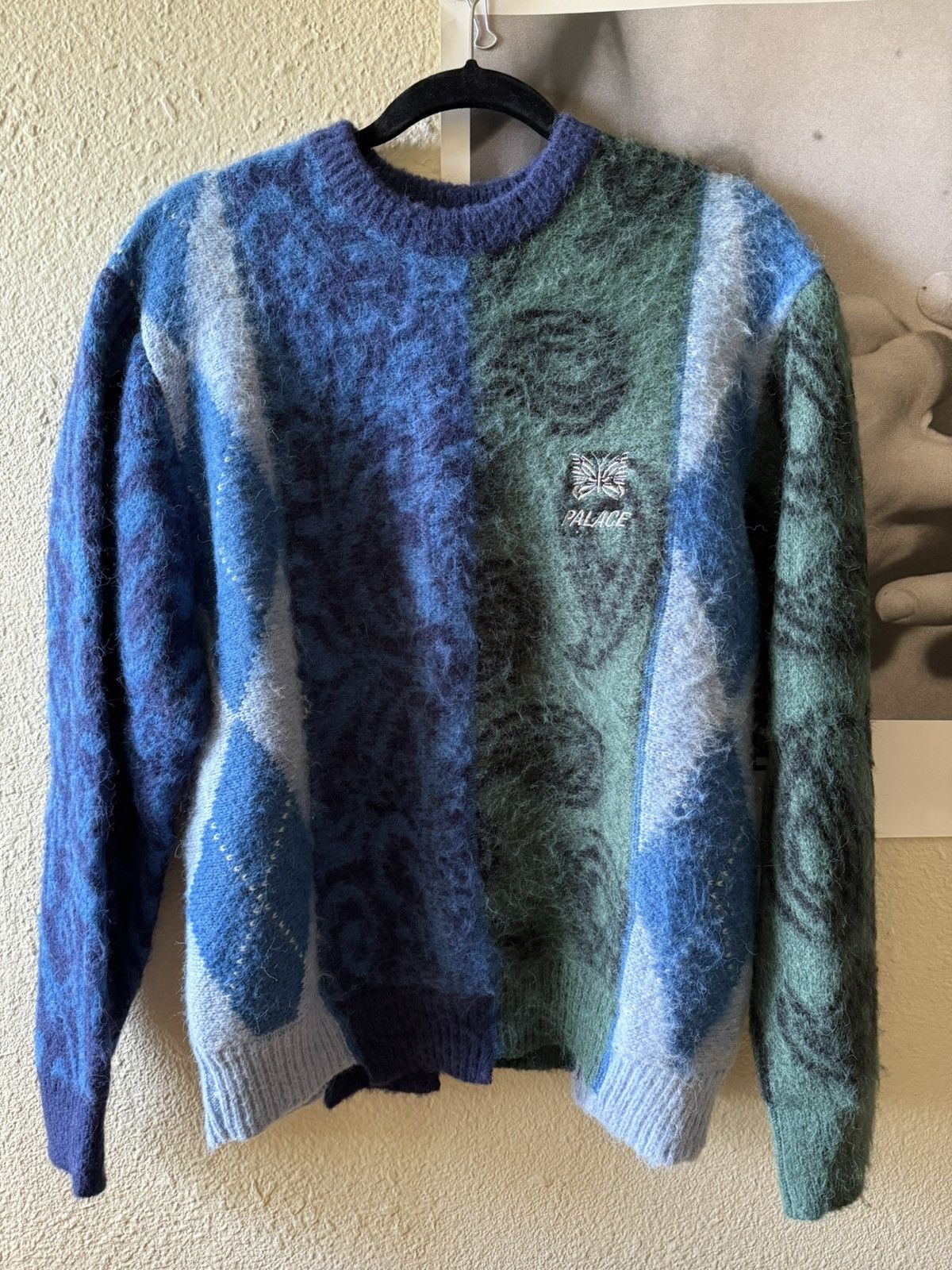palace HAIRY HEART KNIT BLUE