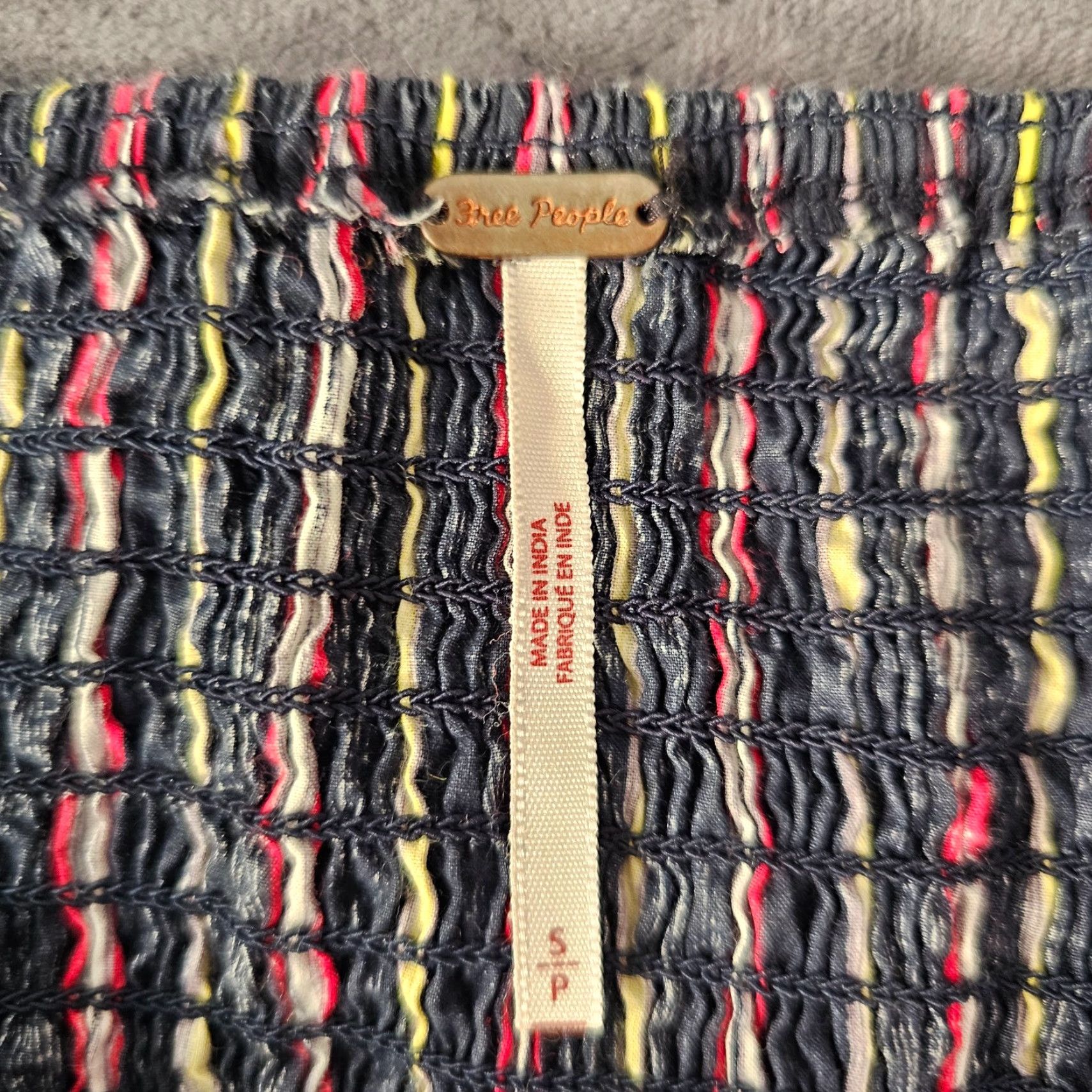 Free People Free People Striped Cropped Balloon Sleeve Top Sunshine In Sicily Size S Size S / US 4 / IT 40 - 6 Thumbnail