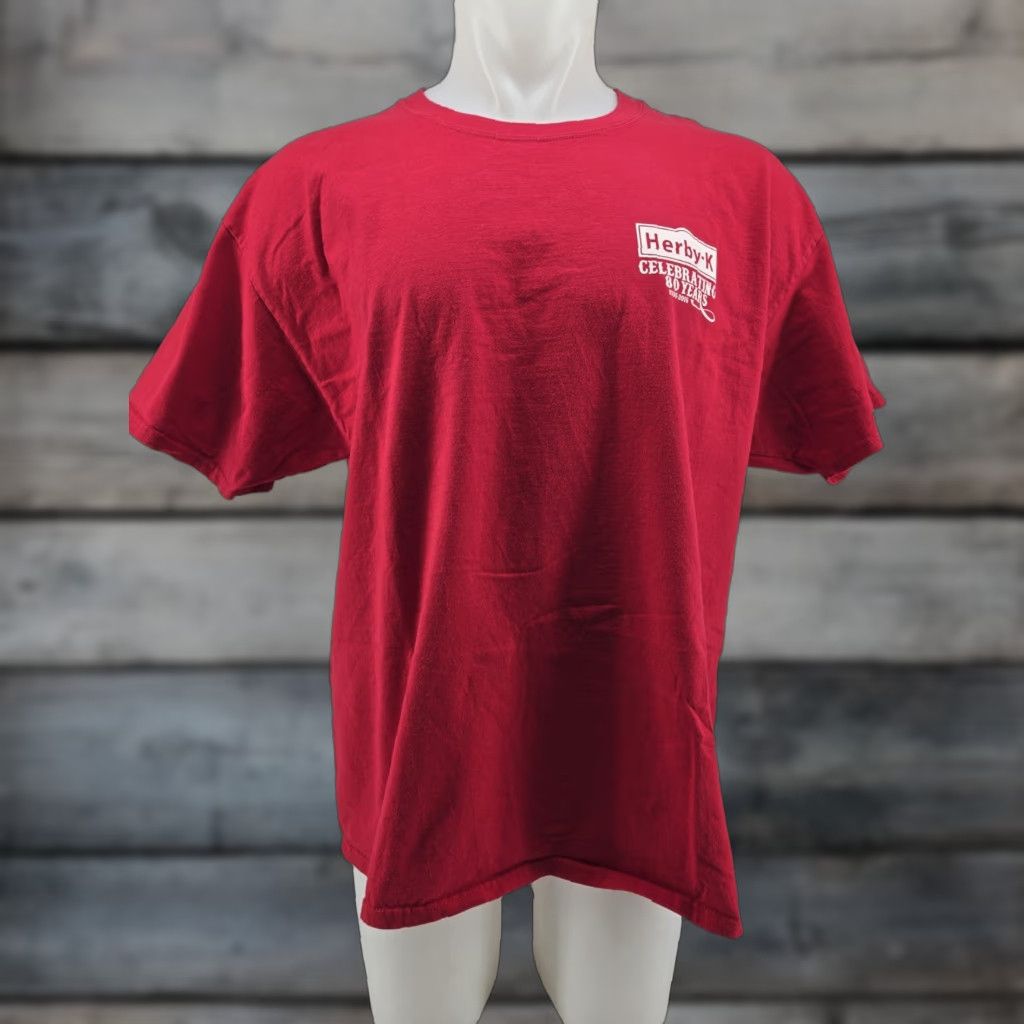 Hanes VINTAGE Herby K’s Shreveport Louisiana Historic Seafood Restaurant Shirt Red XL Hanes Men's T-Shirt Short Sleeve Graphic Print Cotton" Size US XL / EU 56 / 4 - 1 Thumbnail