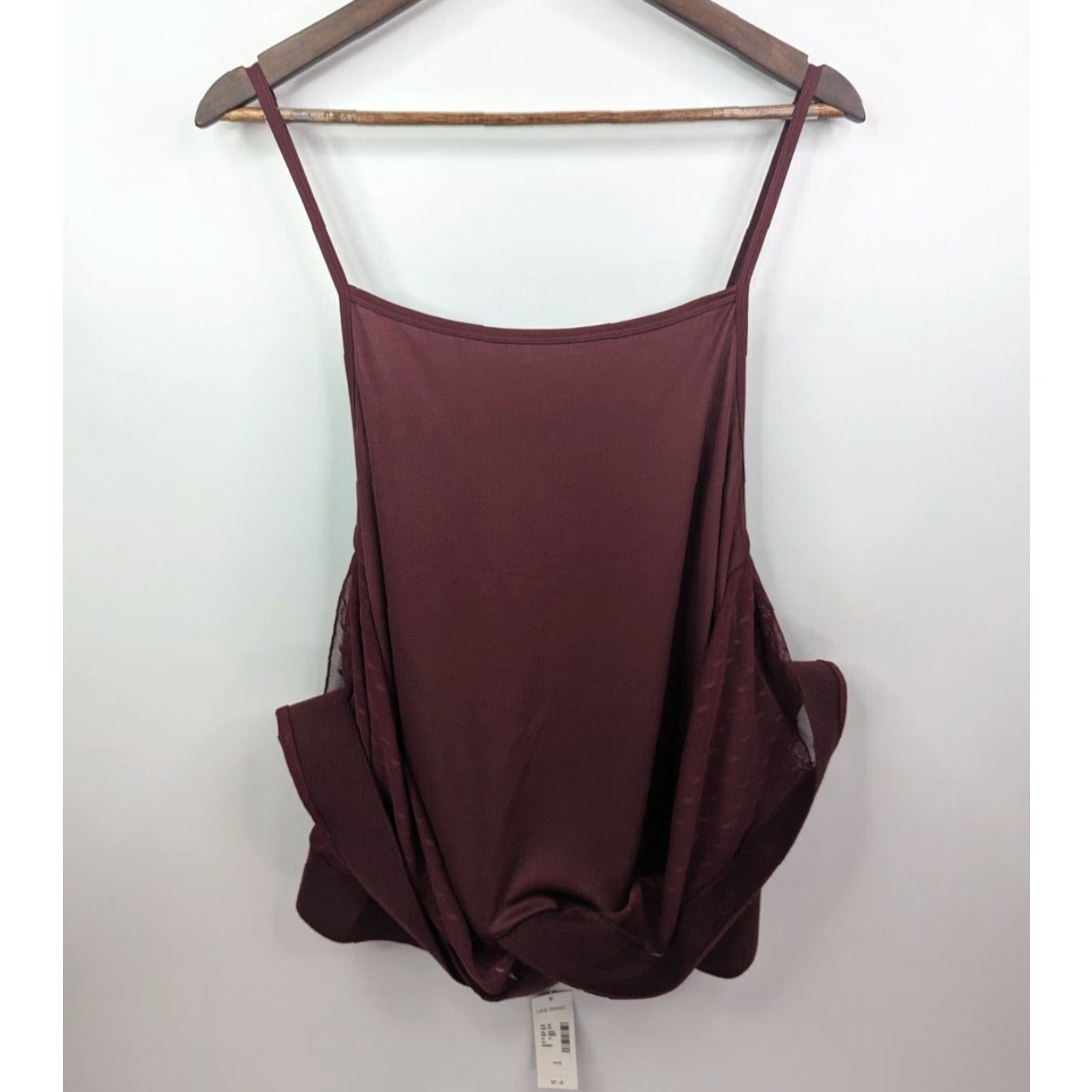 Vintage NWT Lane Bryant Burgundy Deep V-Neck Sheer Blouse With Tank Top Size 14/16 Size XL / US 12-14 / IT 48-50 - 3 Thumbnail