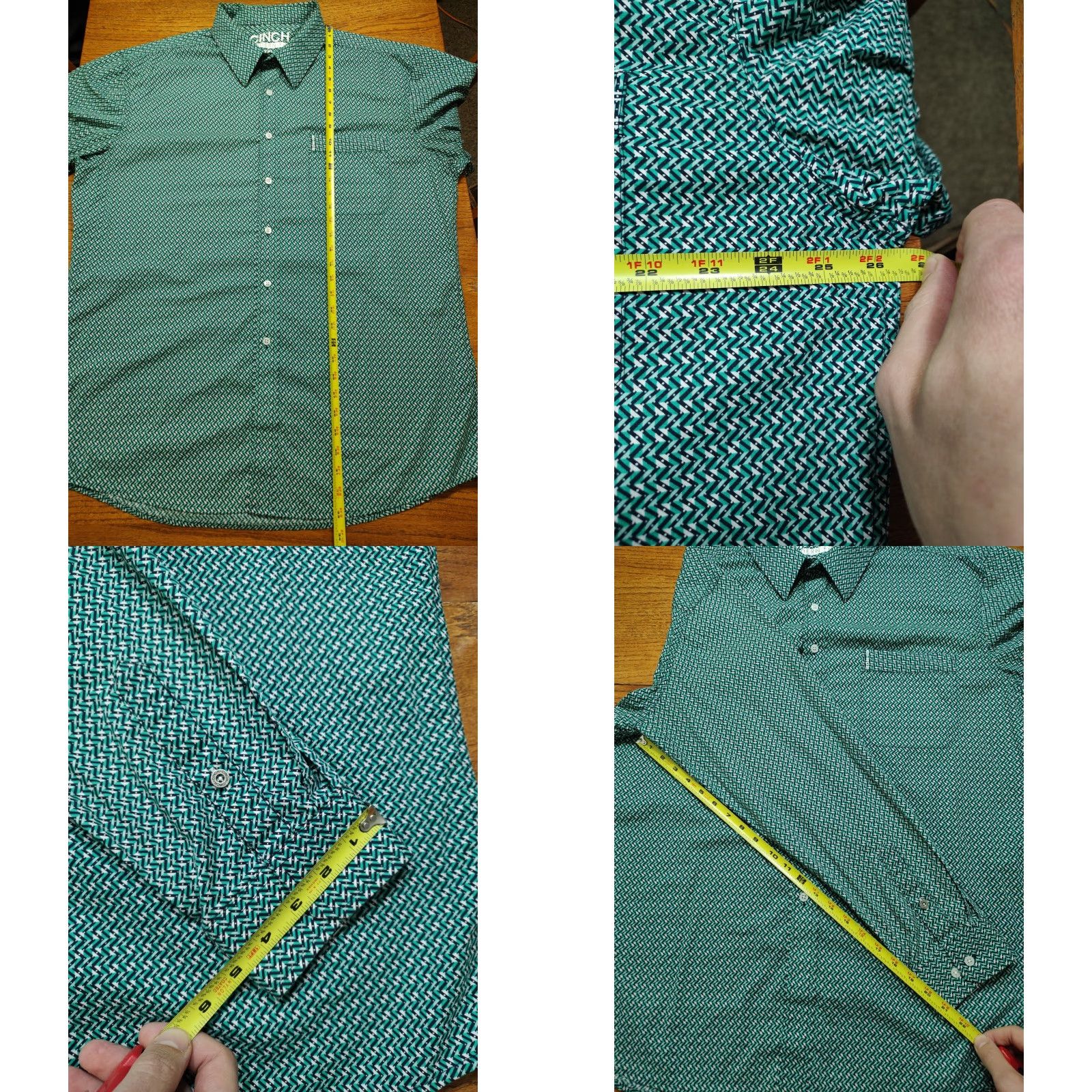 Vintage Cinch Western Button Up Shirt Mens 2XL Green Geometric Long Sleeve Shirt Size US XXL / EU 58 / 5 - 8 Thumbnail