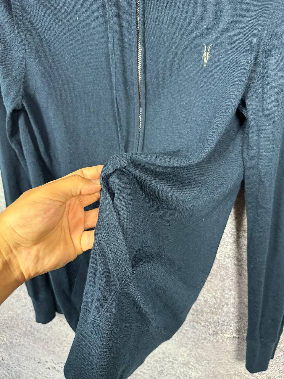 Allsaints Allsaints Mode Merino Zip Hoody MK130D Blue Men's Small Size US S / EU 44-46 / 1 - 8 Thumbnail