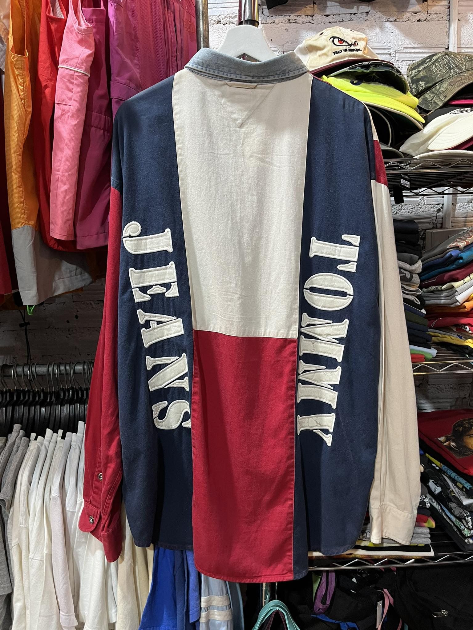 Tommy Hilfiger Rare! Tommy Jeans USA Mega Flag Shirt 90s Size US XL / EU 56 / 4 - 1 Thumbnail