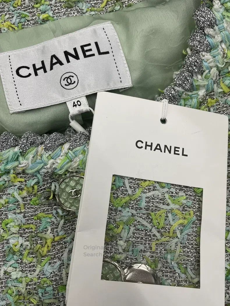 Chanel Chanel Green silver rolled edge four-pocket jacket Size S / US 4 / IT 40 - 4 Thumbnail