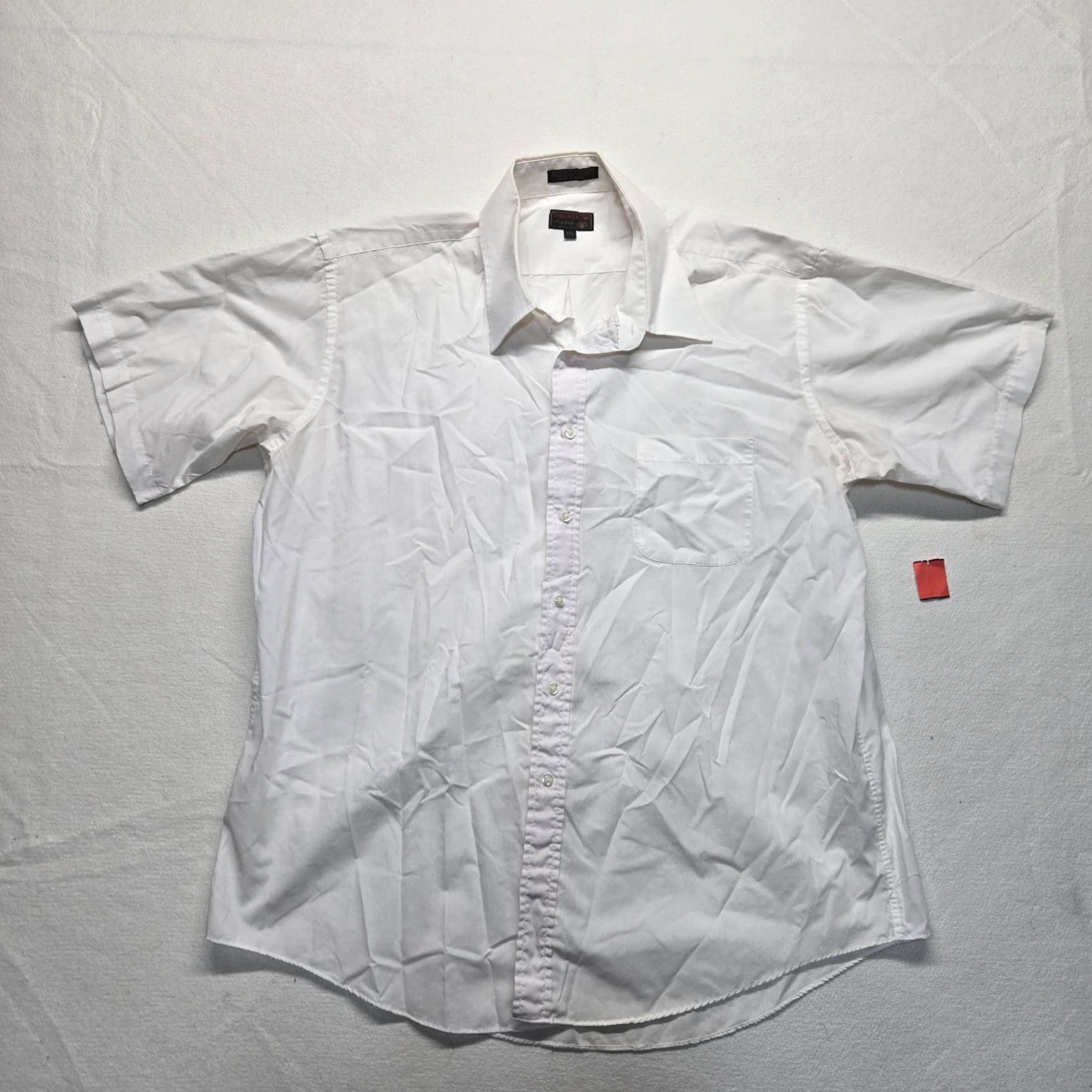 Vintage Tailor’s Row Finery Shirt Adult Men 17.5 White Short Sleeve Button-Up Cotton Solid 17.5 Mens Shirt Size US XXL / EU 58 / 5 - 2 Thumbnail
