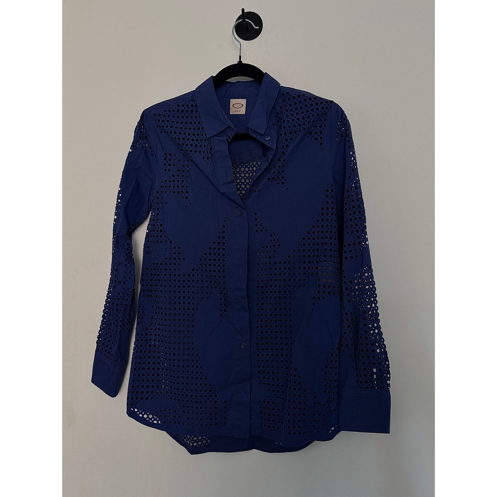 Tod's Tod's Royal Blue Eyelet Button Down Size M / US 6-8 / IT 42-44 - 1 Thumbnail