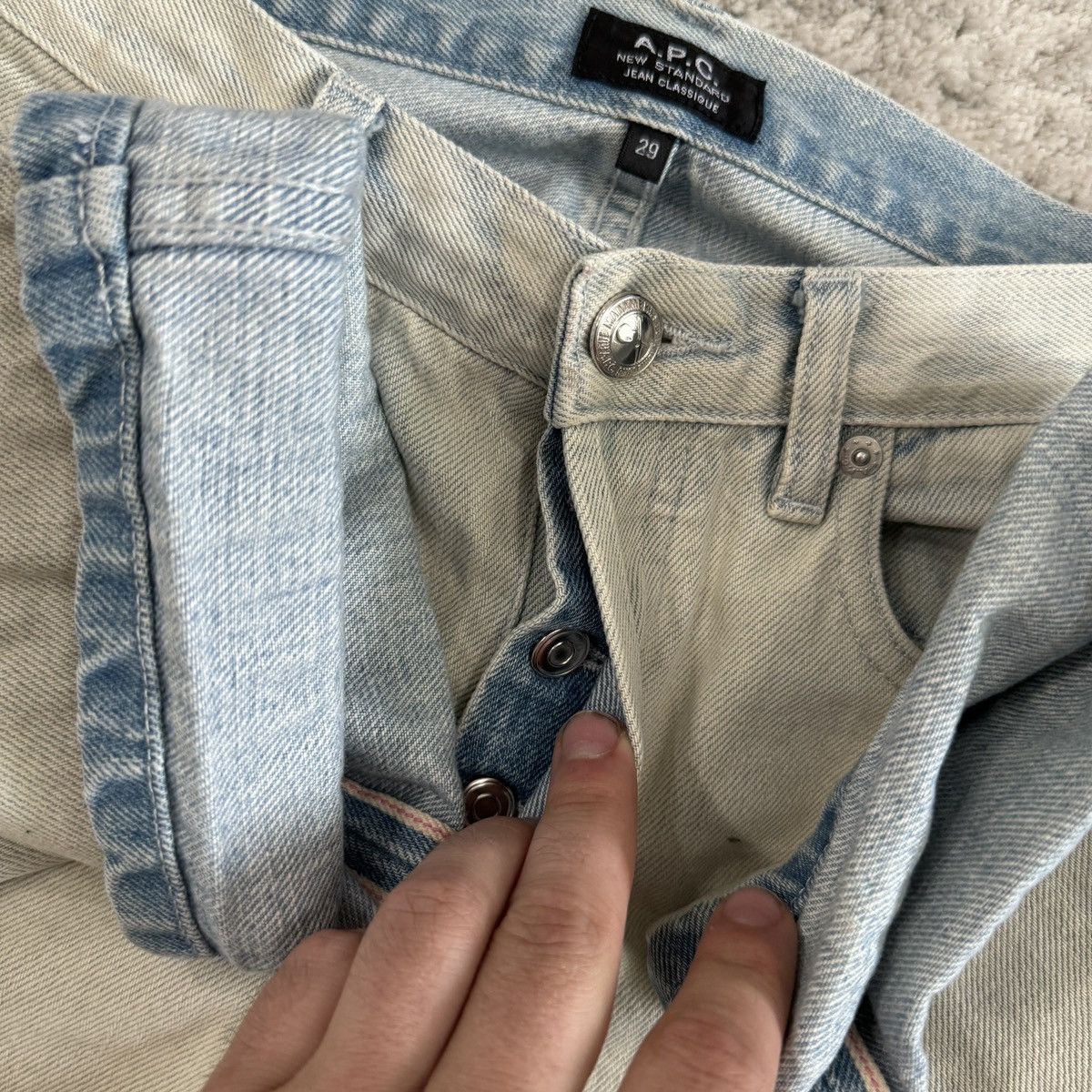 A.P.C. × Designer Rare A.P.C Raw waxed selvedge jeans Size US 31 - 5 Thumbnail