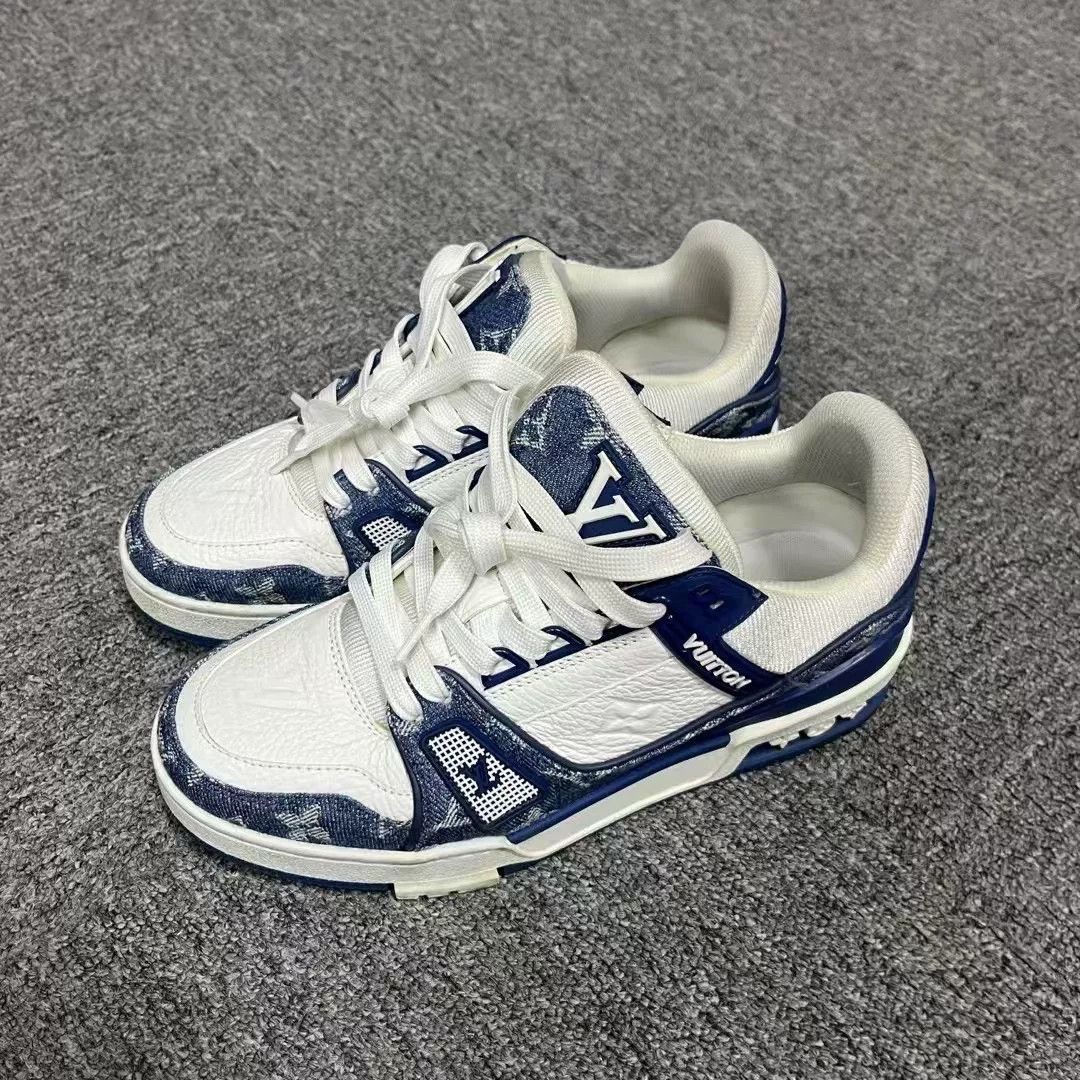Louis Vuitton Louis Vuitton Training Denim Blue Lowtop Sneakers Women Size US 6.5 / IT 36.5 - 1 Thumbnail