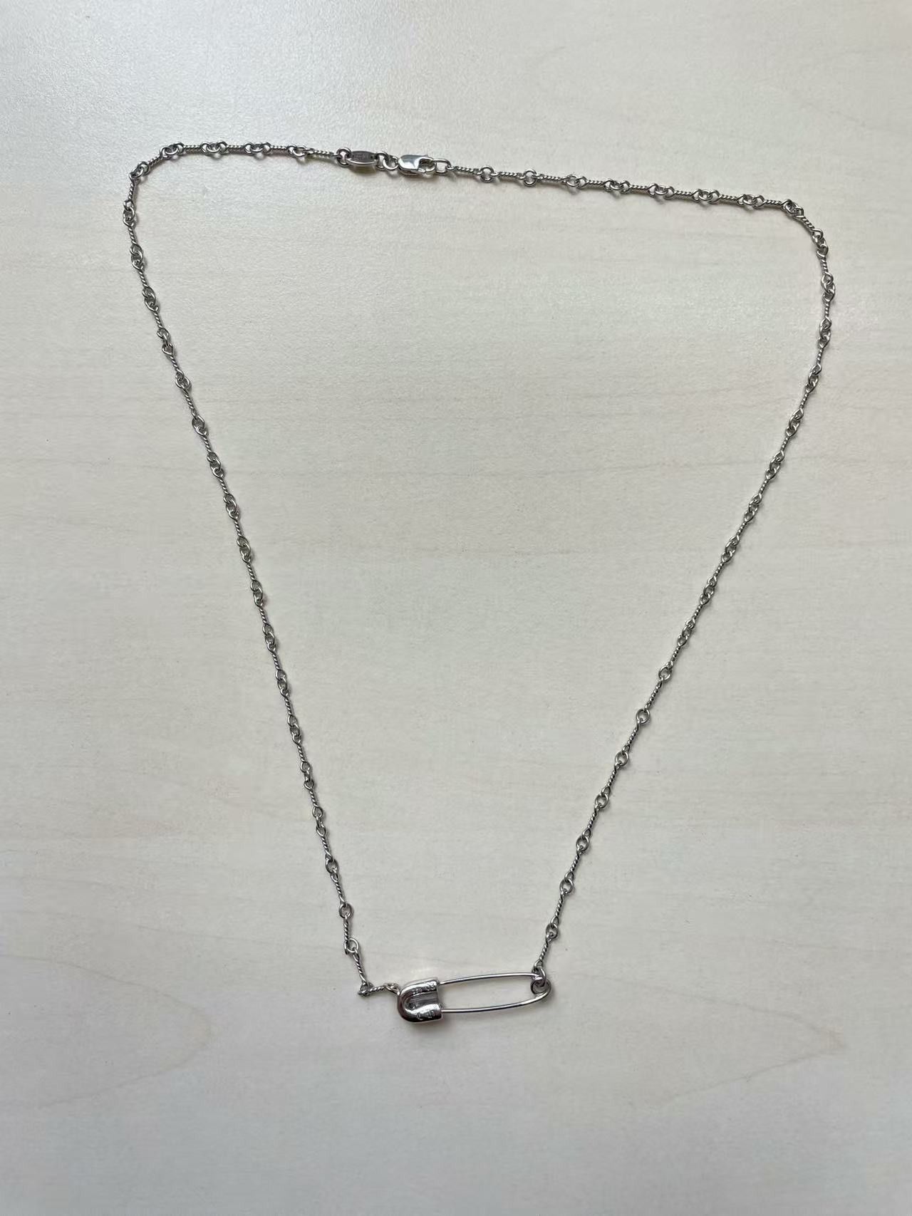 Chrome Hearts Chrome Hearts 18K White Gold Emerald Pin Safety Necklace Size ONE SIZE - 5 Thumbnail