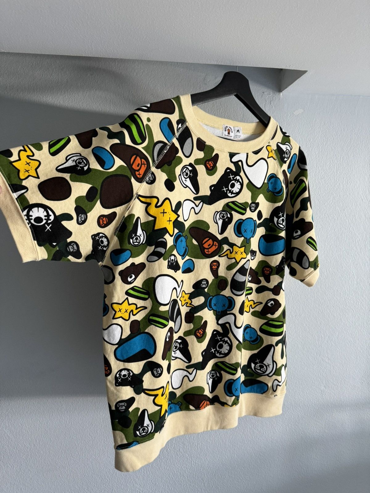 image of Bape x Kaws Baby Milo Animal Kingdom S/s Crewneck in Beige, Men's (Size Medium)