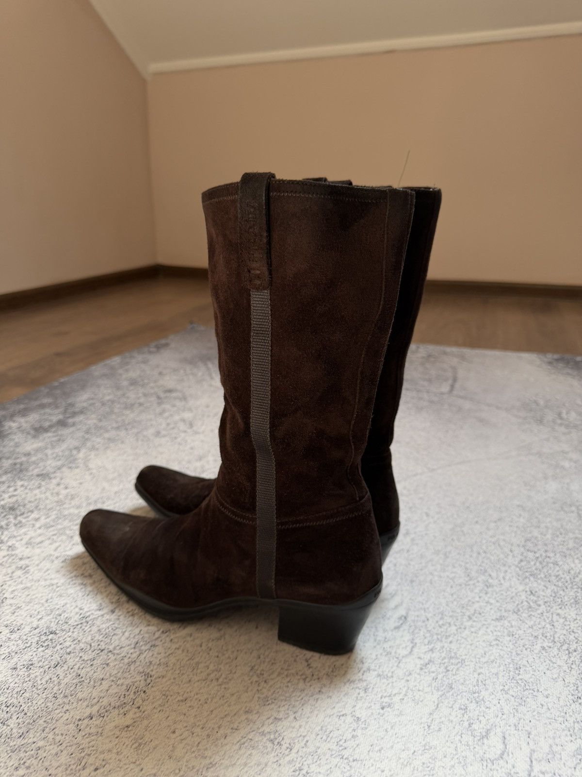 Prada 90s Prada Cowboy Western Suede Brown Boots(Guidi,CCP Style) Size US 7.5 / EU 40-41 - 10 Thumbnail