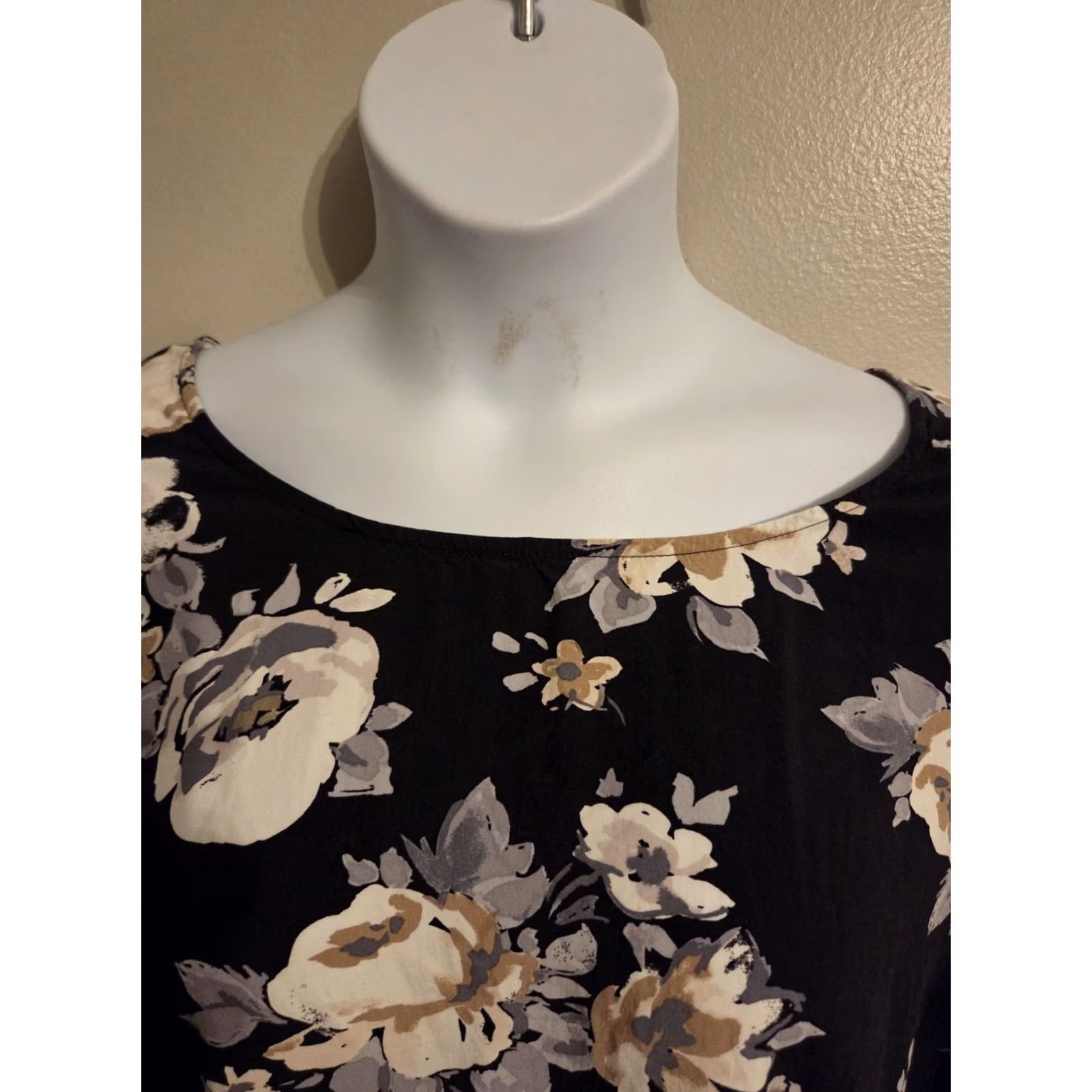 Old Navy Old Navy Gray Floral Print Mini Shift Dress 3X Plus Size XXL / US 16-18 / IT 52-54 - 2 Thumbnail