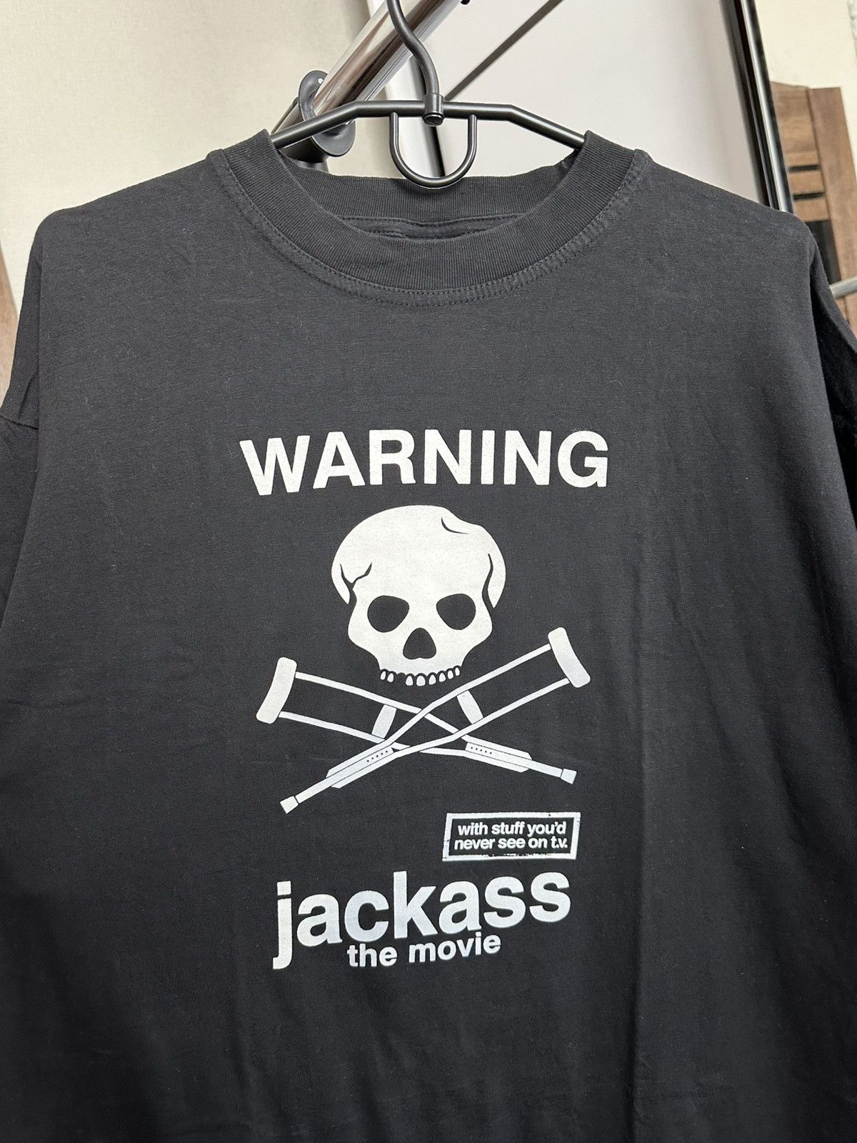 Vintage 2002 Jackass Warning Vintage Movie T-Shirt Tee Size US XL / EU 56 / 4 - 5 Thumbnail