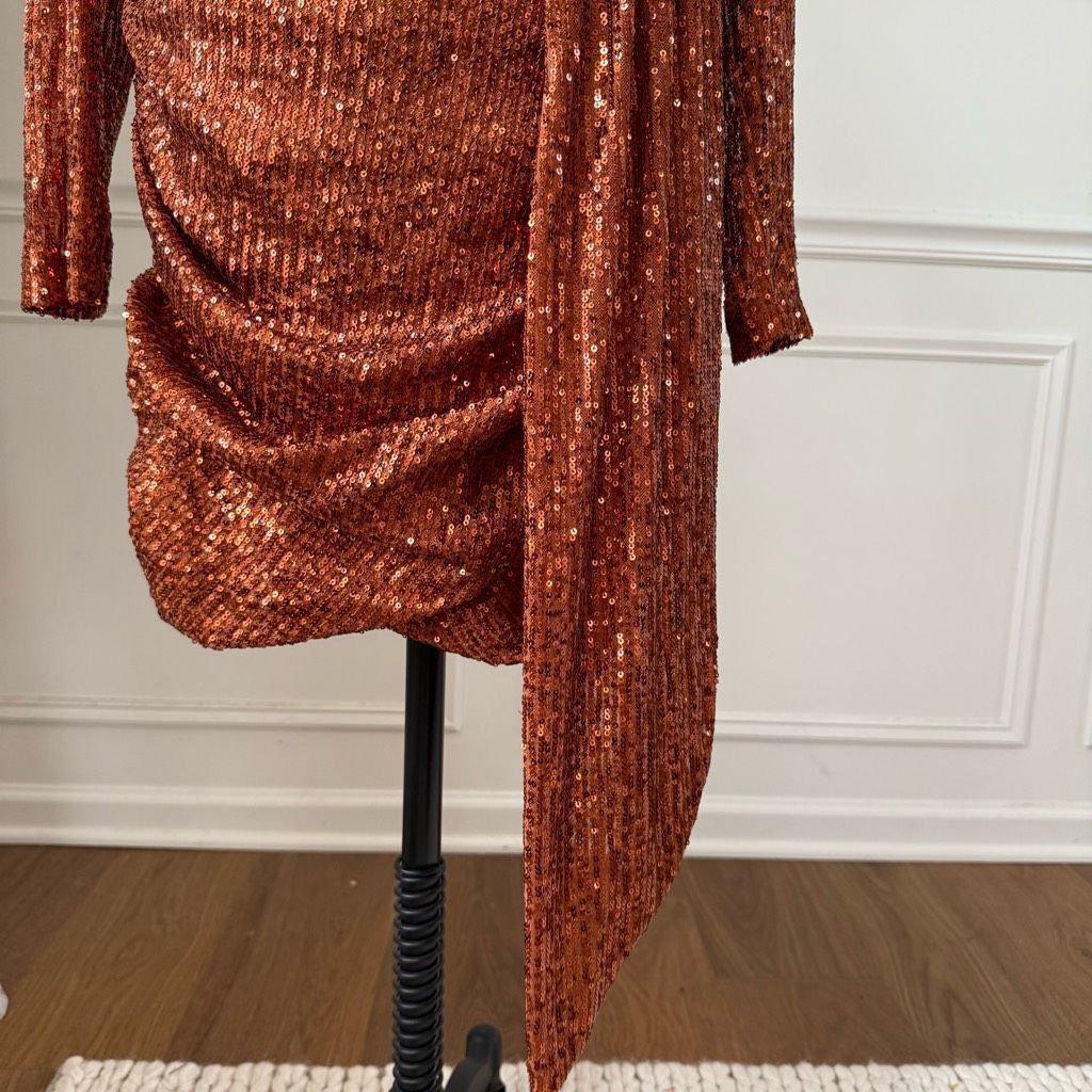 Other Fashion Nova Center Stage Sequin Mini Dress Bronze L Size L / US 10 / IT 46 - 4 Thumbnail