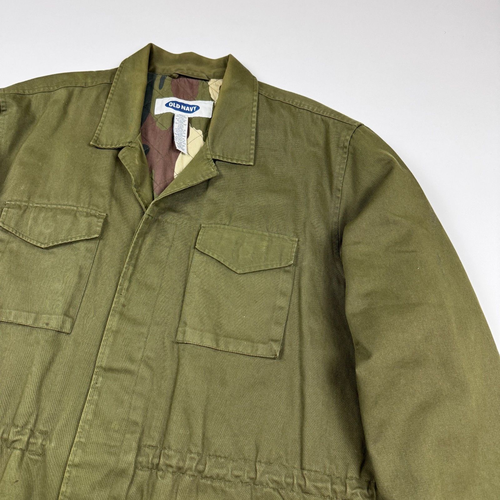 Old Navy Old Navy Field Jacket XL Olive Camo Quilted Military Coat Size US XL / EU 56 / 4 - 4 Thumbnail