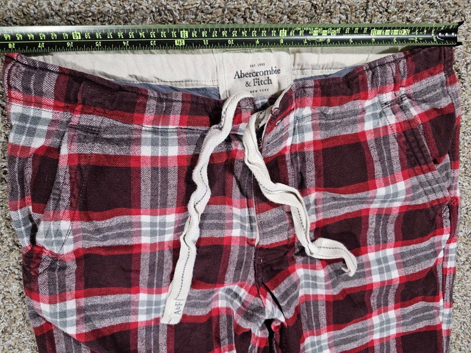 Abercrombie & Fitch Abercrombie Fitch L Red Flannel Pants Button Fly THICK HEAVY Size US 34 / EU 50 - 5 Thumbnail