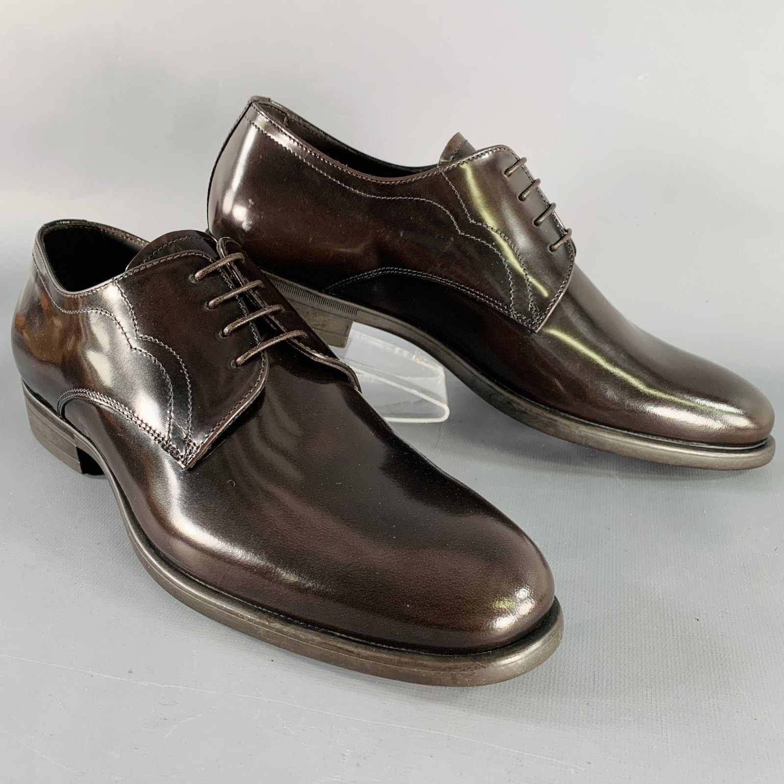 Armani Collezioni ARMANI COLLEZIONI Size 7.5 Brown Leather Derby Lace-Up Shoes Size US 7.5 / EU 40-41 - 1 Thumbnail
