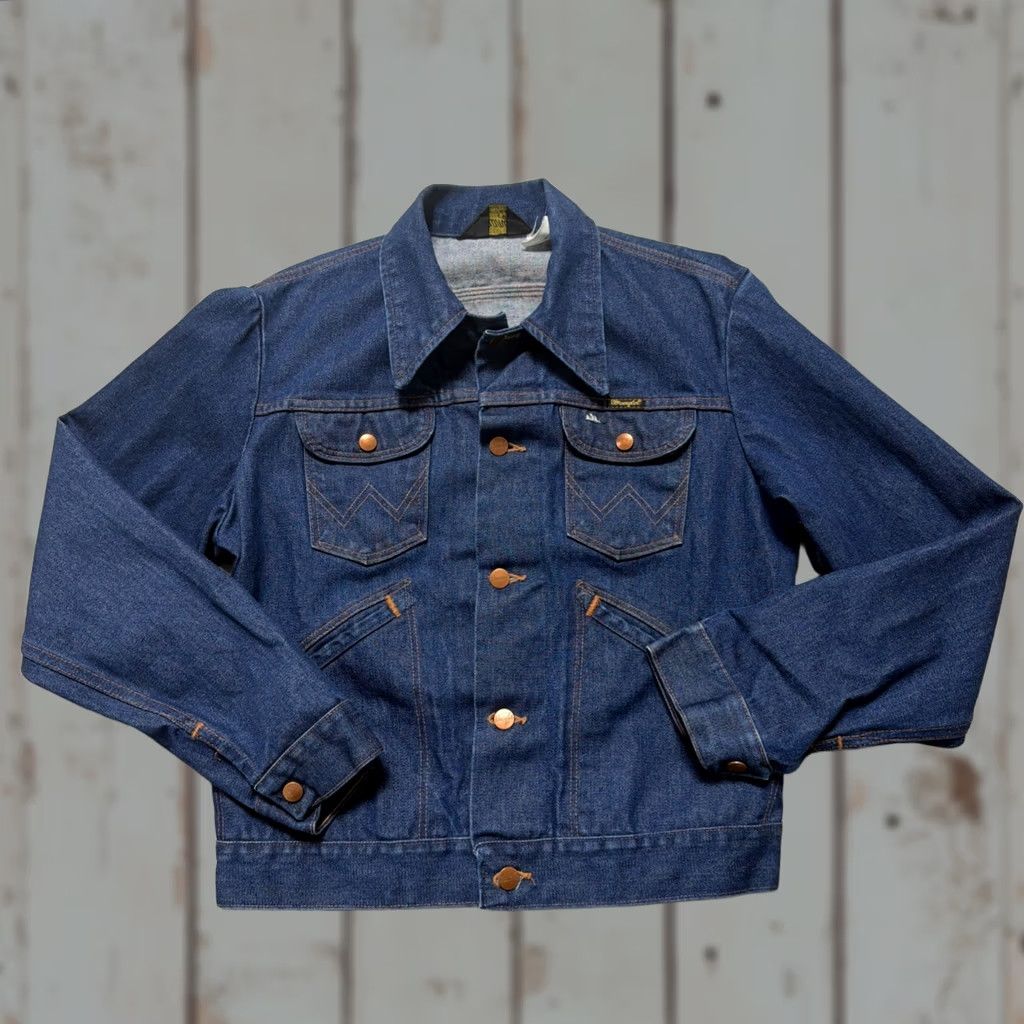 Wrangler VINTAGE Wrangler Jacket Main Selling Point Denim Trucker Ranch USA Made 40 Men Blue Denim 80s 70s Workwear Cowboys Mens Size US XXS / EU 40 - 1 Thumbnail