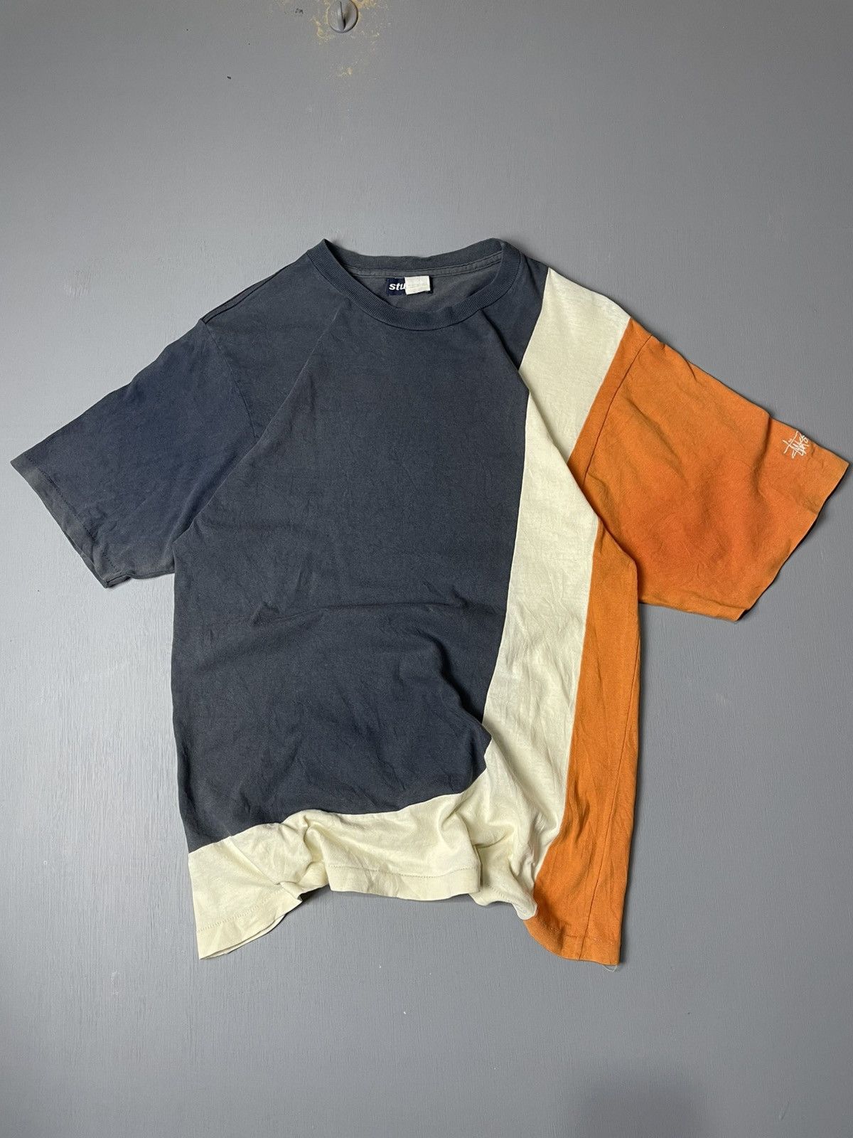 Stussy Vintage 90’s sun faded STUSSY colour block tshirt Size US M / EU 48-50 / 2 - 1 Thumbnail