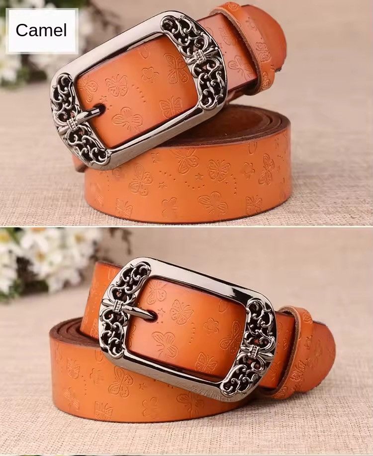 Cowboy Equipment 105 cm CowskinLeather American Western Floral Belt Size ONE SIZE - 2 Thumbnail