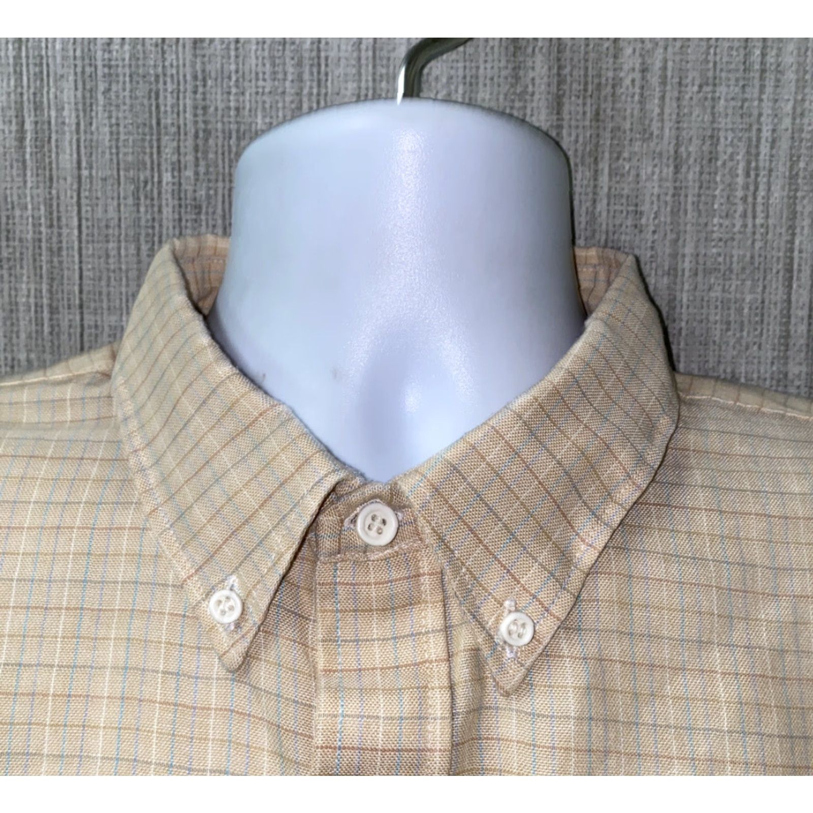 Vintage BonHomme Shirt Long Sleeve Mens Beige Checkered XL Button-Up Casual Cotton/Polyester Shirt Size XL Size US XL / EU 56 / 4 - 3 Thumbnail