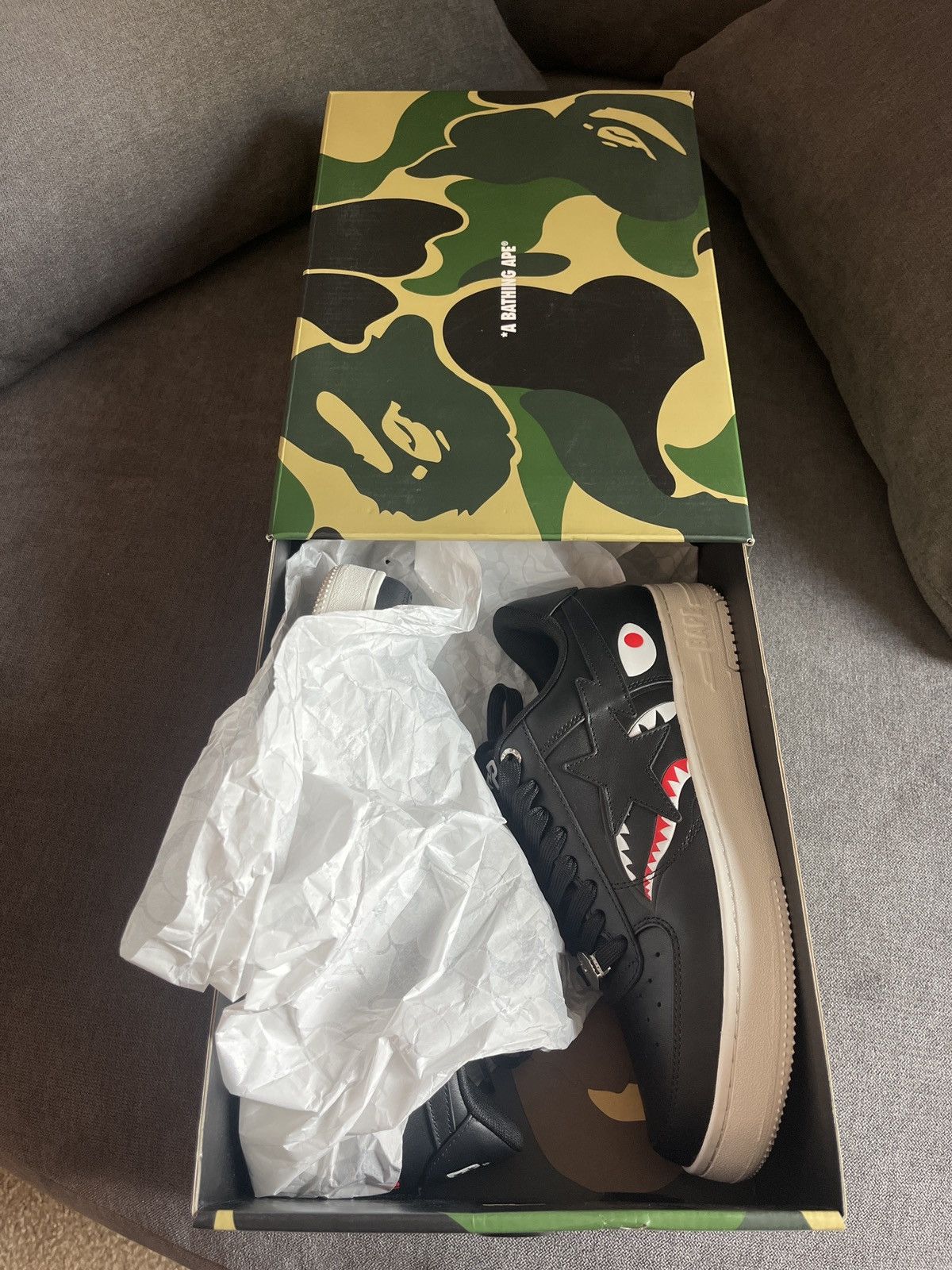 Bape BAPESTA SHARK “m2” BLACK Size US 9 / EU 42 - 5 Thumbnail