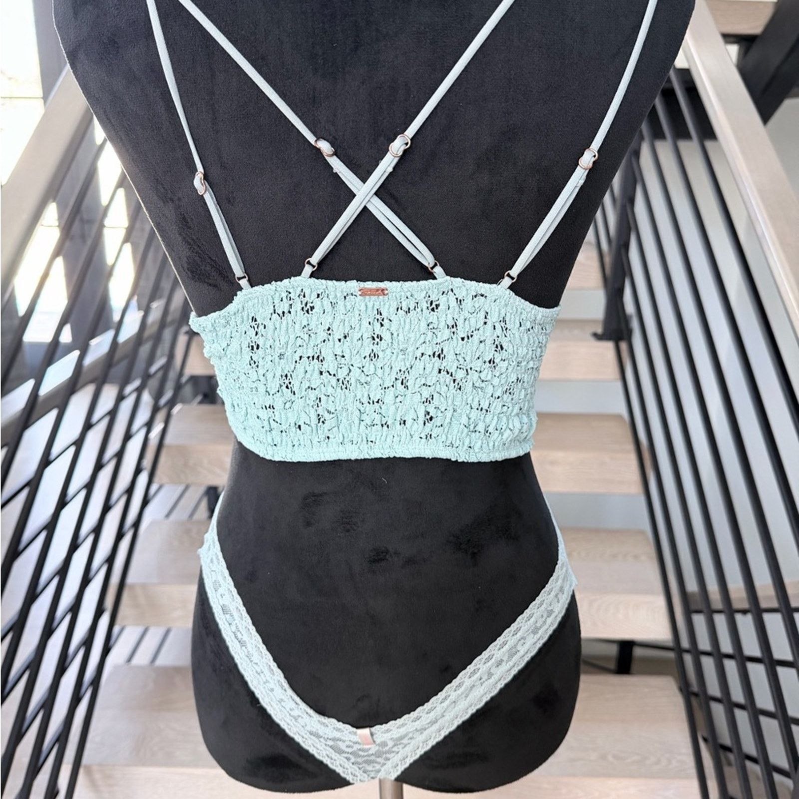 Victoria's Secret Victoria Secret Light Blue Lace Bralette & Panties Set S Size ONE SIZE - 5 Thumbnail