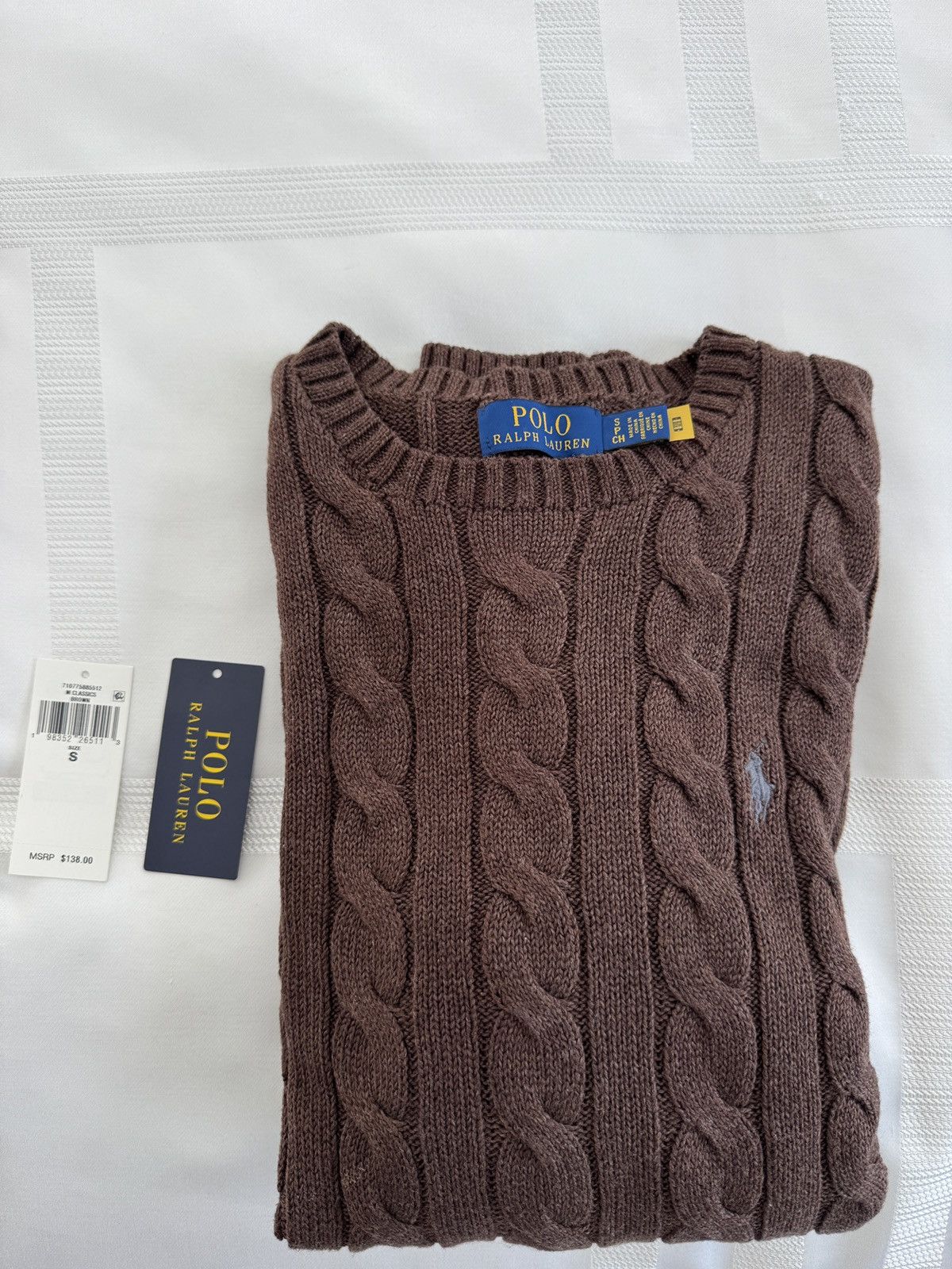Ralph Lauren Ralph Lauren Cable-knit Cotton Crewneck Sweater Size US S / EU 44-46 / 1 - 2 Thumbnail