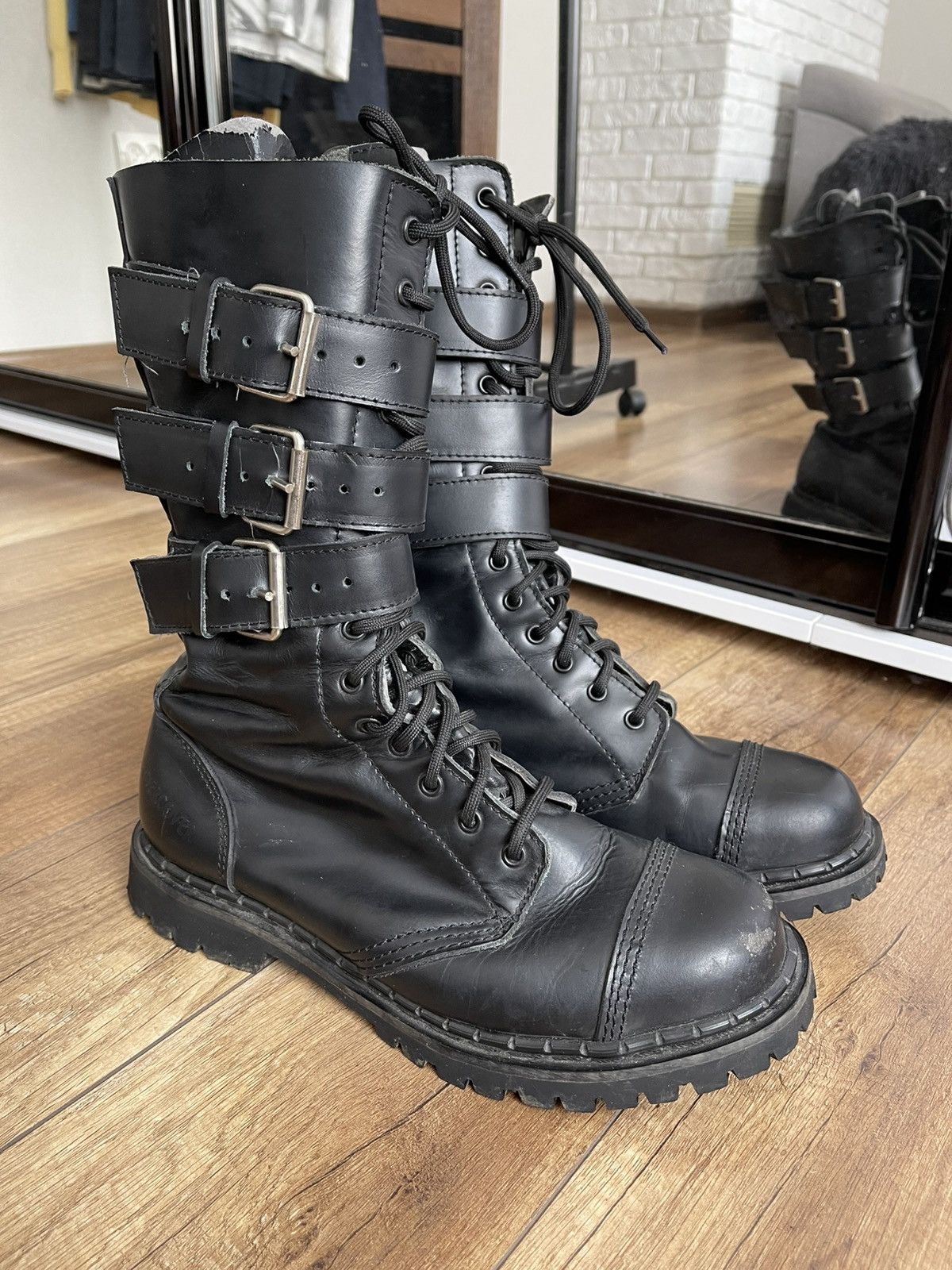 Undercover Vintage High Top Leather Boots Shoes in Black, Men's (Size 11)