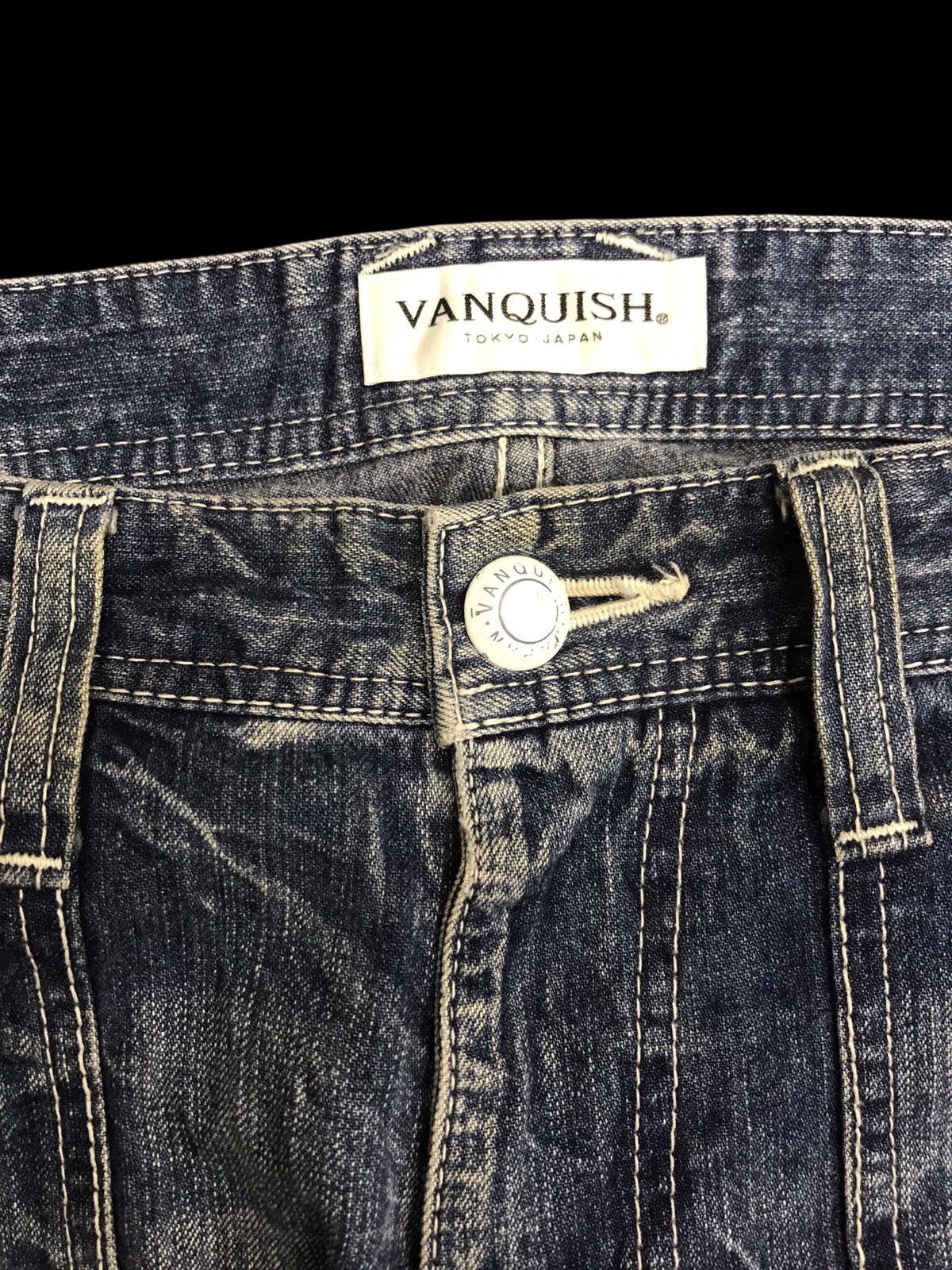 Japanese Brand 💥90s STYLE💥VERY RARE ARCHIVAL VANQUISH BUSH DENIM F414 Size US 33 - 3 Thumbnail