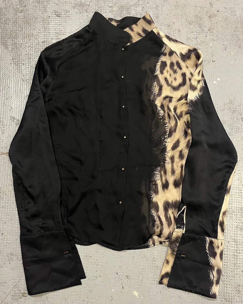 Roberto Cavalli AW2001 Roberto Cavalli Black Silk Leopard Print Shirt Size L / US 10 / IT 46 - 1 Thumbnail
