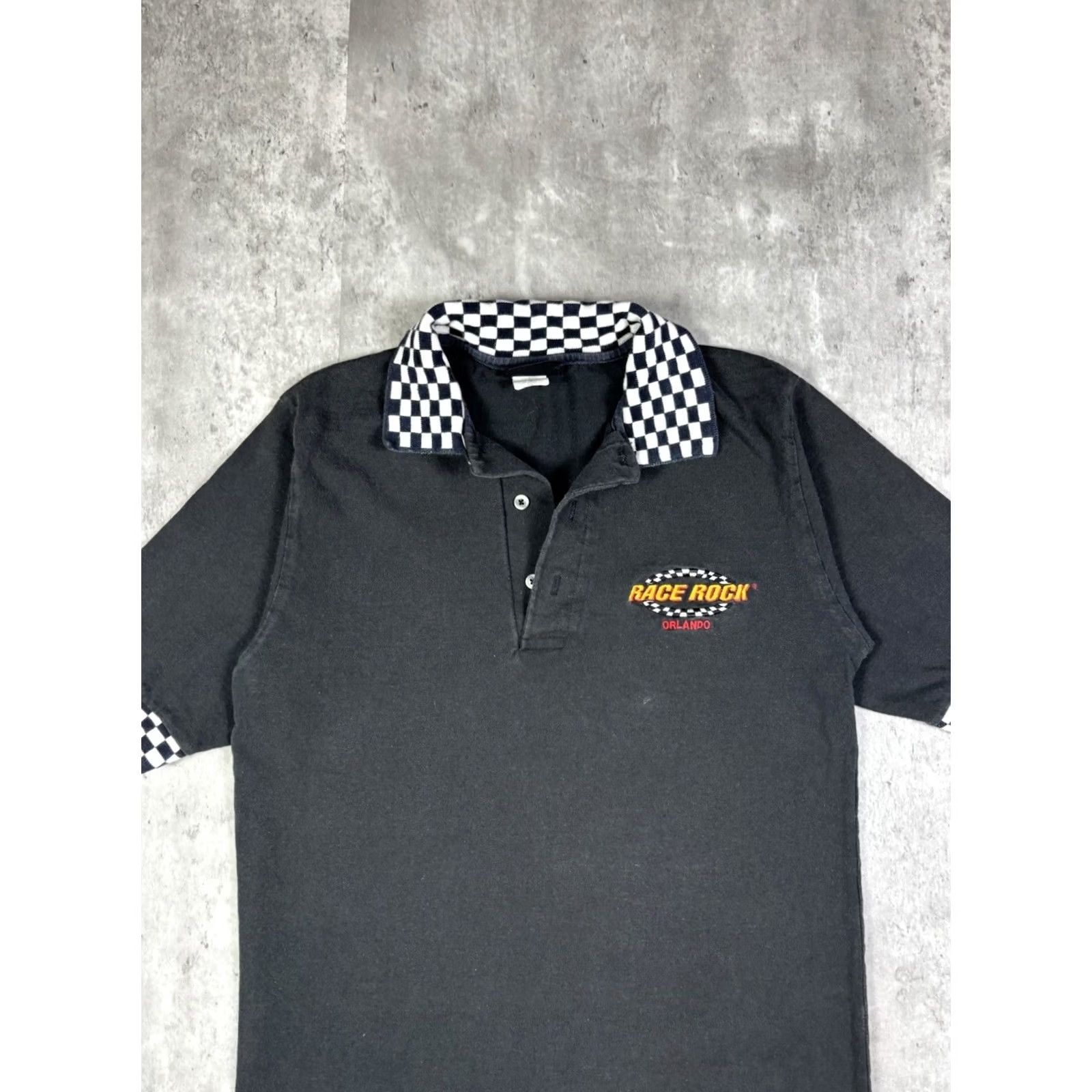 Vintage VINTAGE Race Rock Polo Shirt S Black 100% Cotton Short Sleeve Collared Men Rock 90s Size US S / EU 44-46 / 1 - 2 Thumbnail