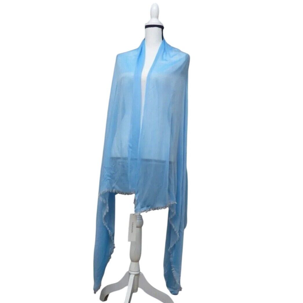 Other Calvin Klein Chambray Woven Scarf, Ocean Blue, OS Size ONE SIZE - 7 Thumbnail